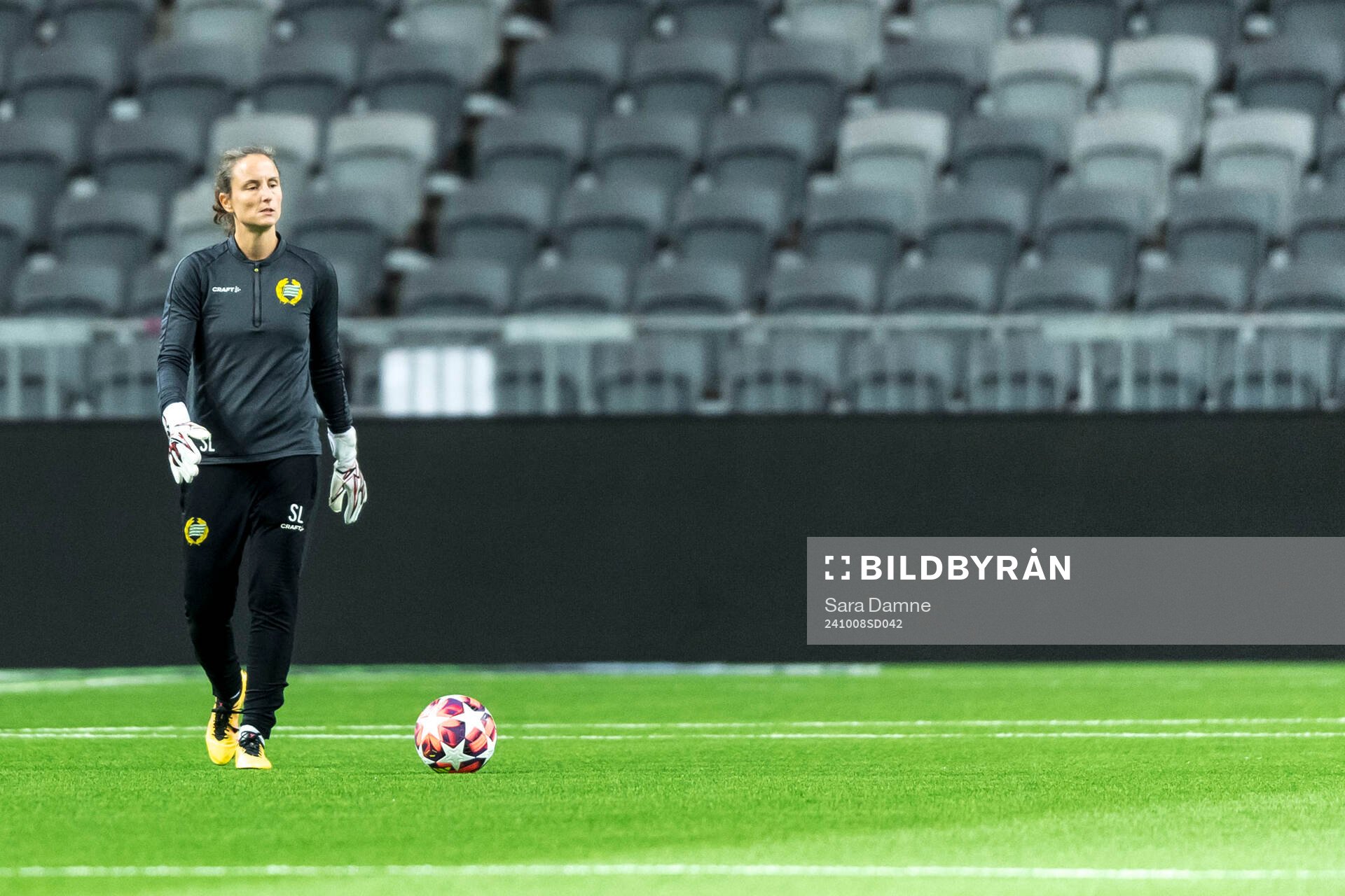 Goalkeeper coach Sofia Lundgren of Hammarby at a training