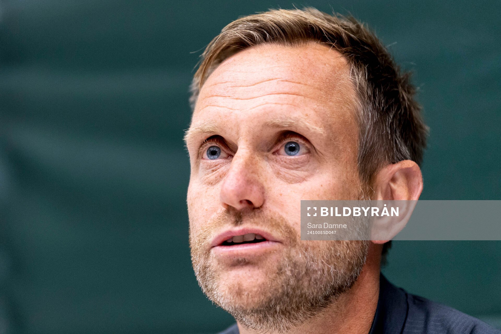Head coach Martin Sjögren of Hammarby at a press conference