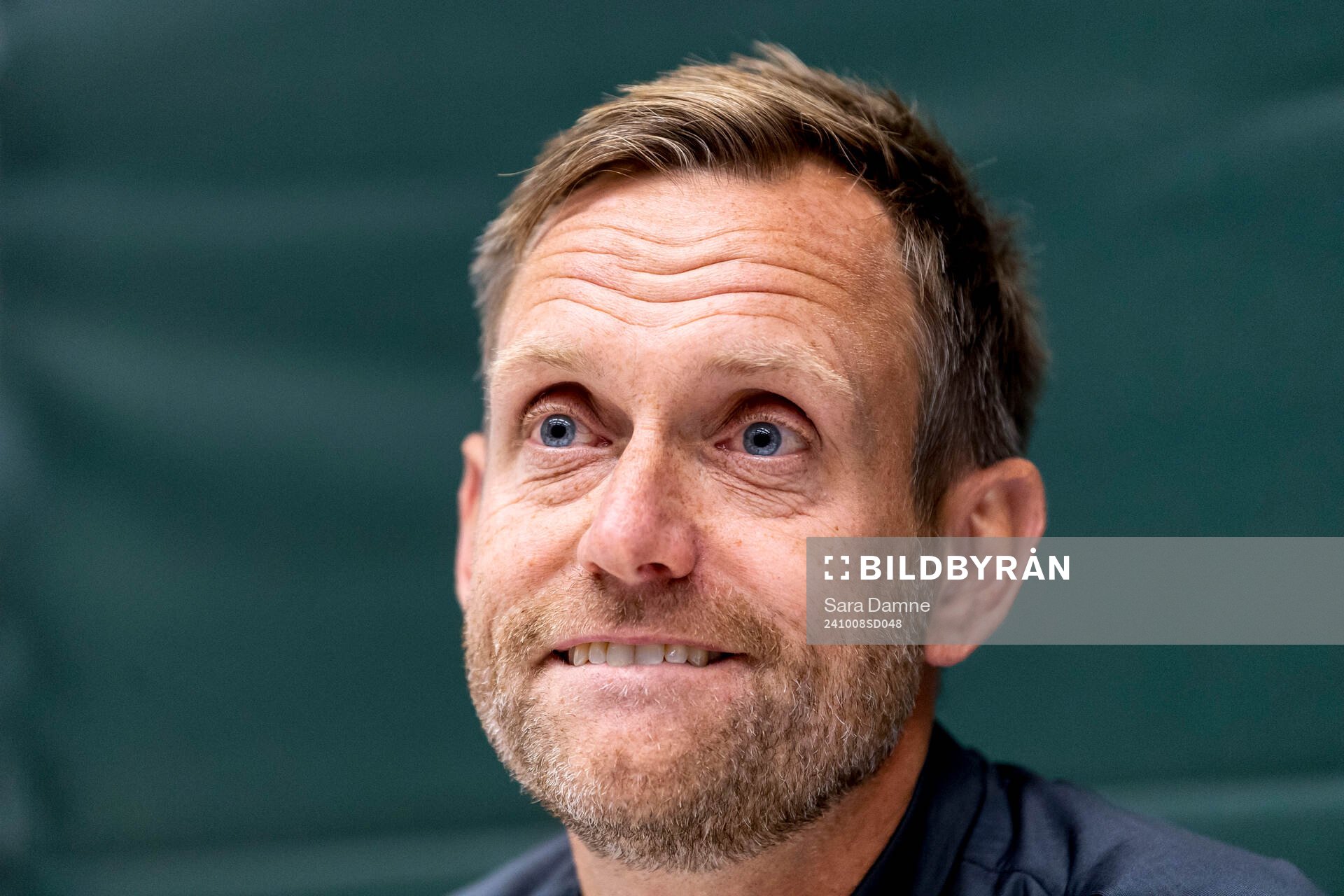 Head coach Martin Sjögren of Hammarby at a press conference