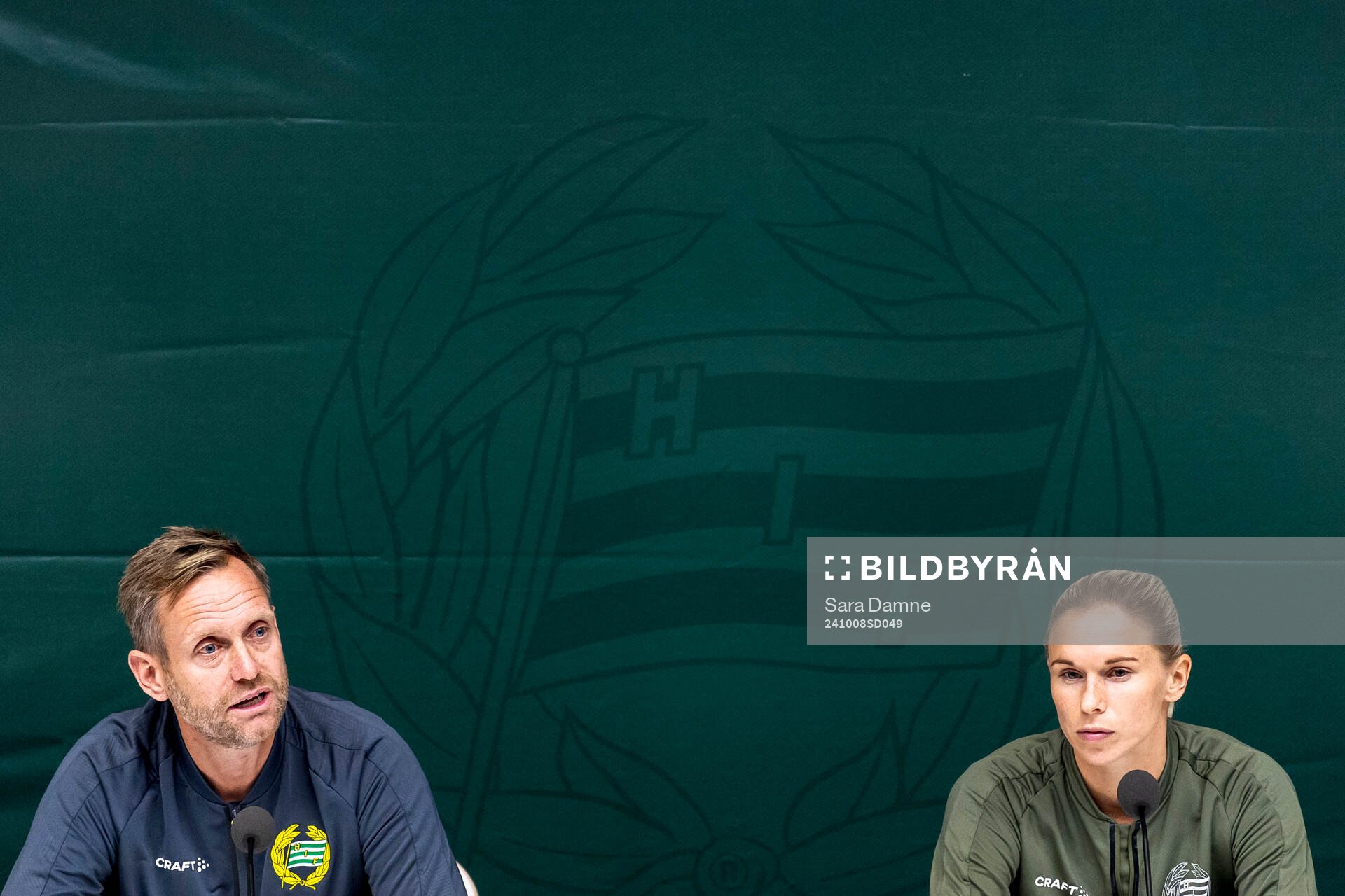 Head coach Martin Sjögren and Jonna Andersson of Hammarby