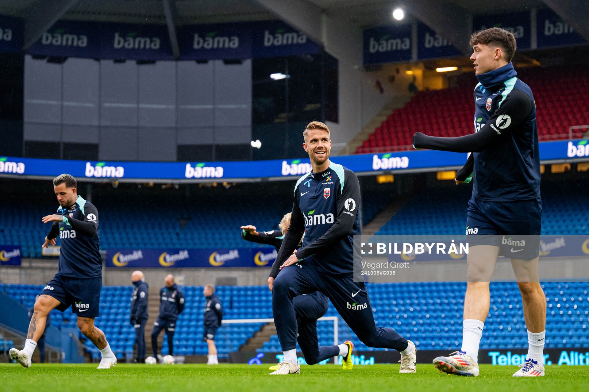Kristoffer Ajer and Jørgen Strand Larsen of the Norwegian