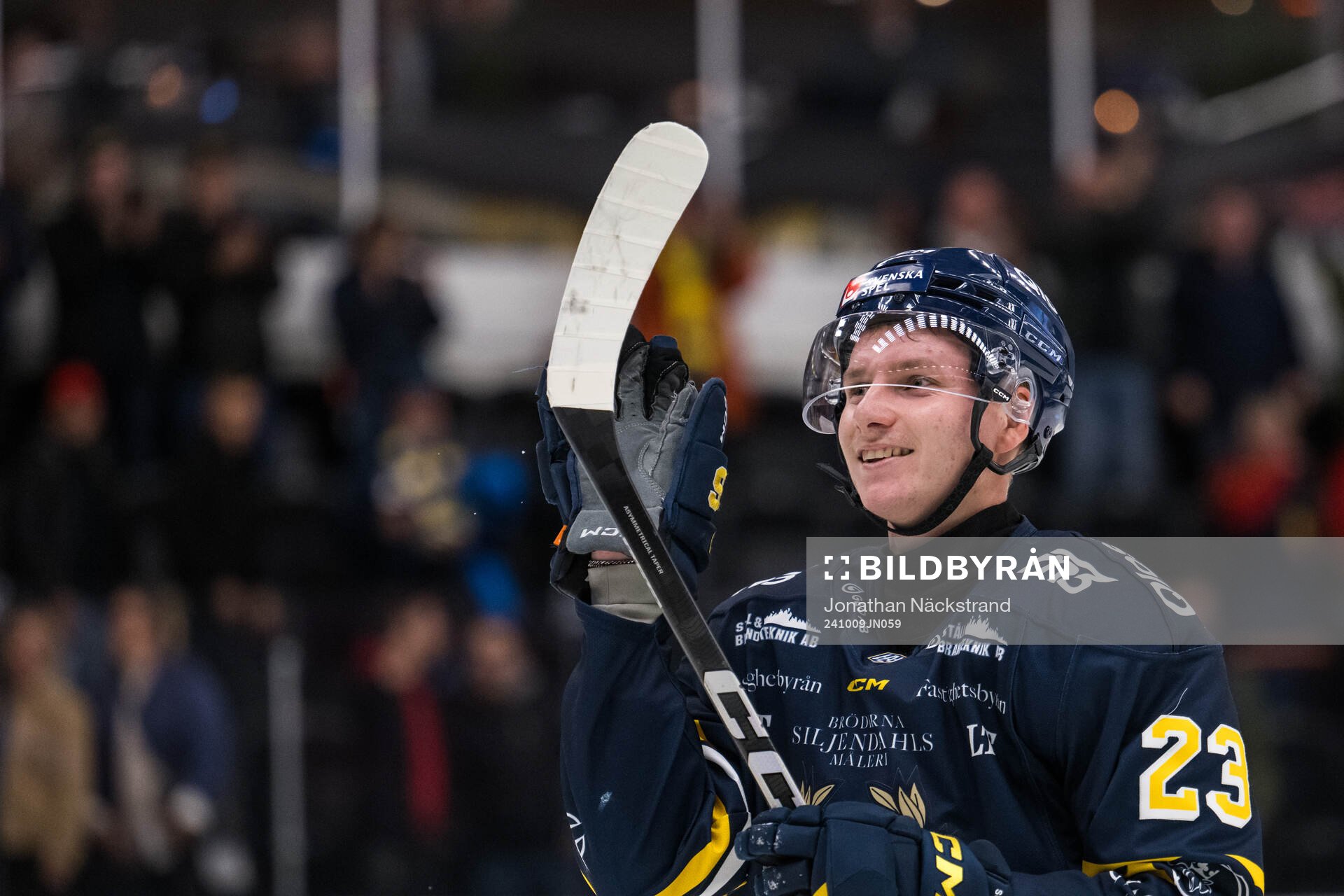 Södertäljes Egor Polin jublar