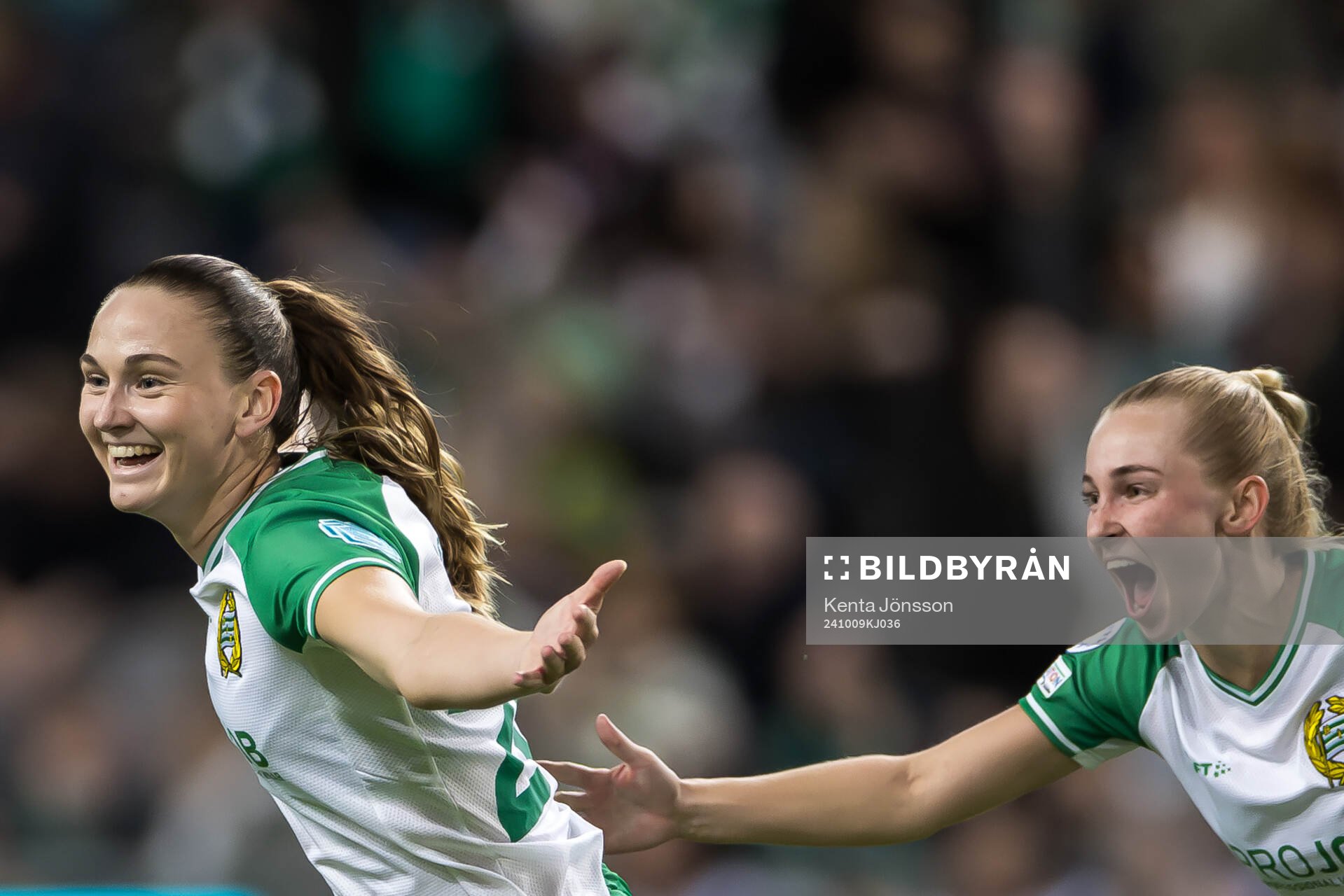 Vilde Hasund of Hammarby celebrates the 1-0 goal