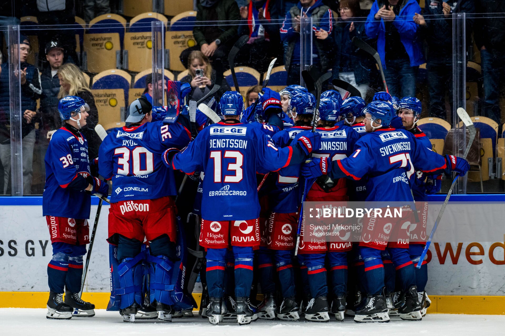 Oskarshamns spelare jublar