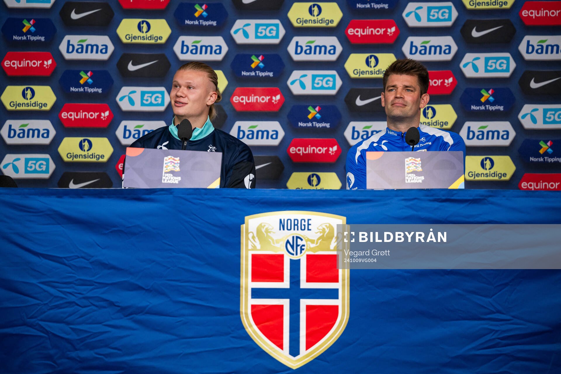 Erling Braut Haaland and press officer Morten Morisbak