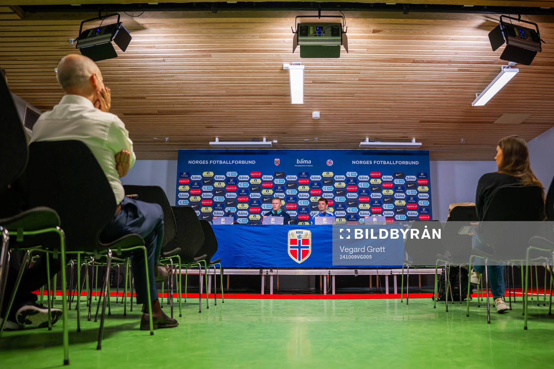 Erling Braut Haaland and press officer Morten Morisbak