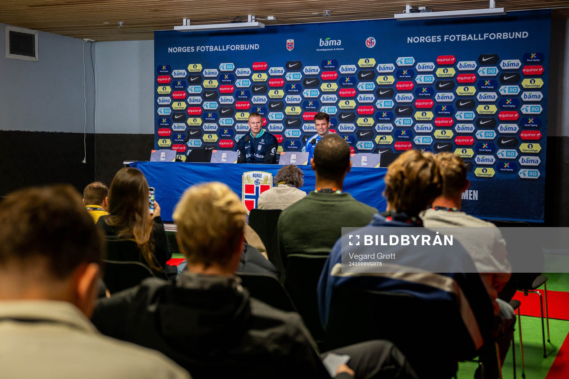 Erling Braut Haaland and press officer Morten Morisbak