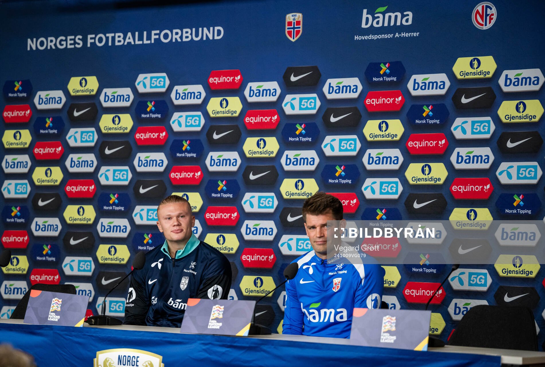 Erling Braut Haaland and press officer Morten Morisbak