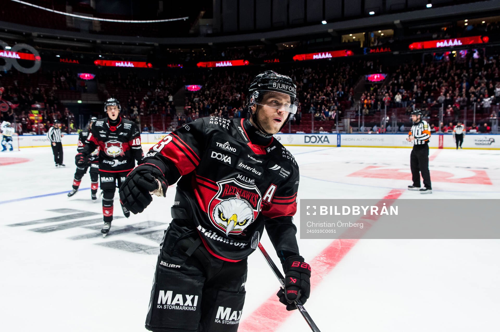 Malmö Redhawks Christoffer Forsberg jublar