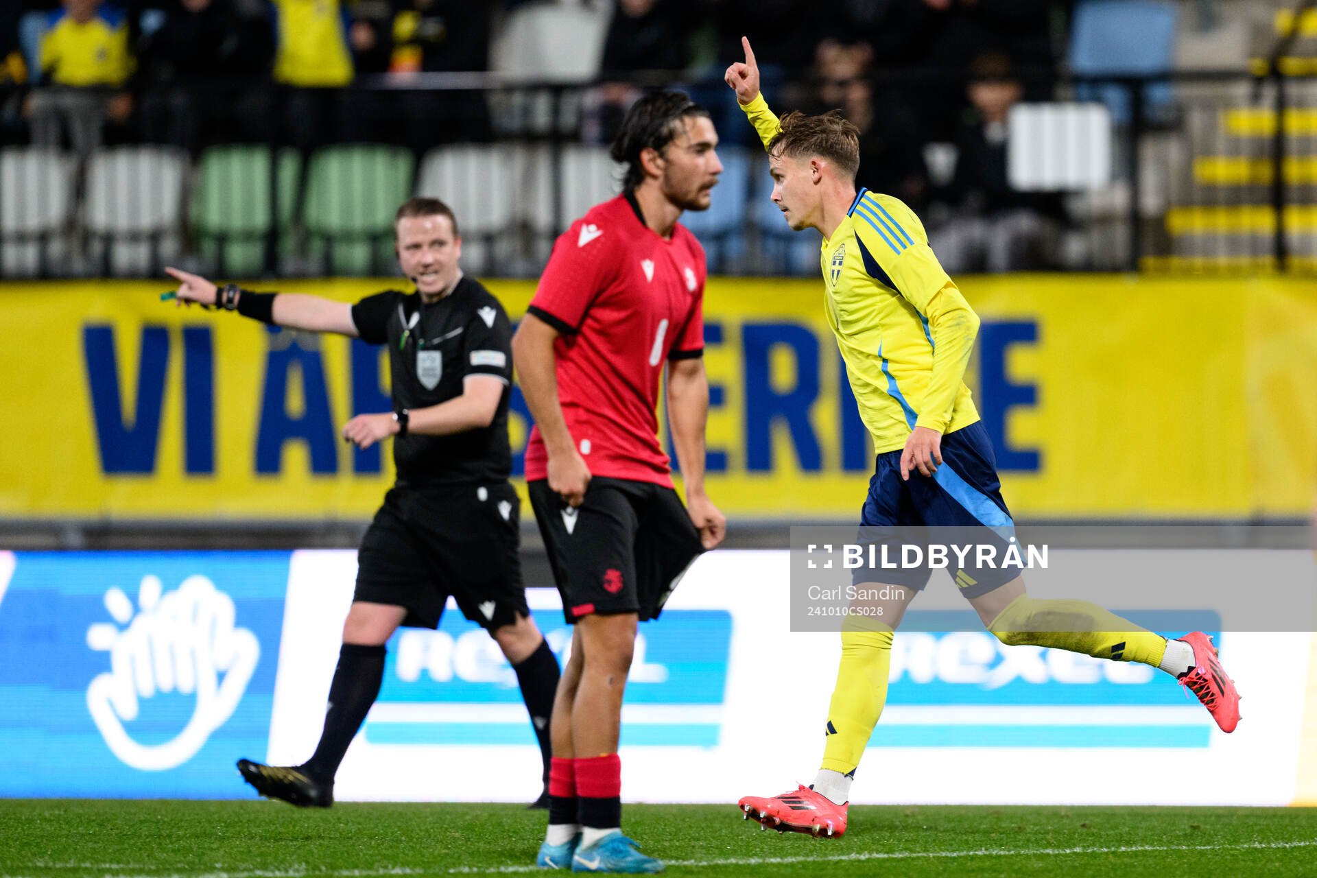 Jacob Ondrejka of Sweden celebrates
