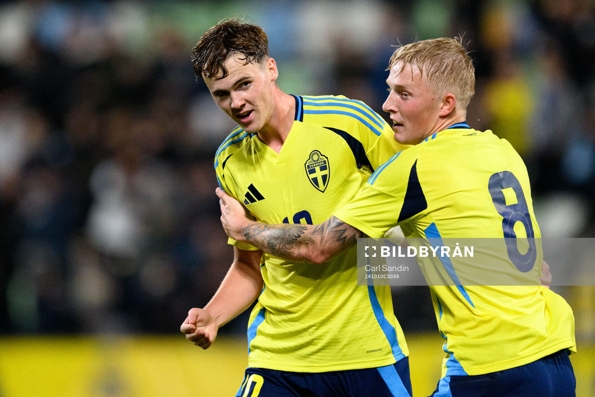 Williot Swedberg of Sweden celebrates with Melker Widell