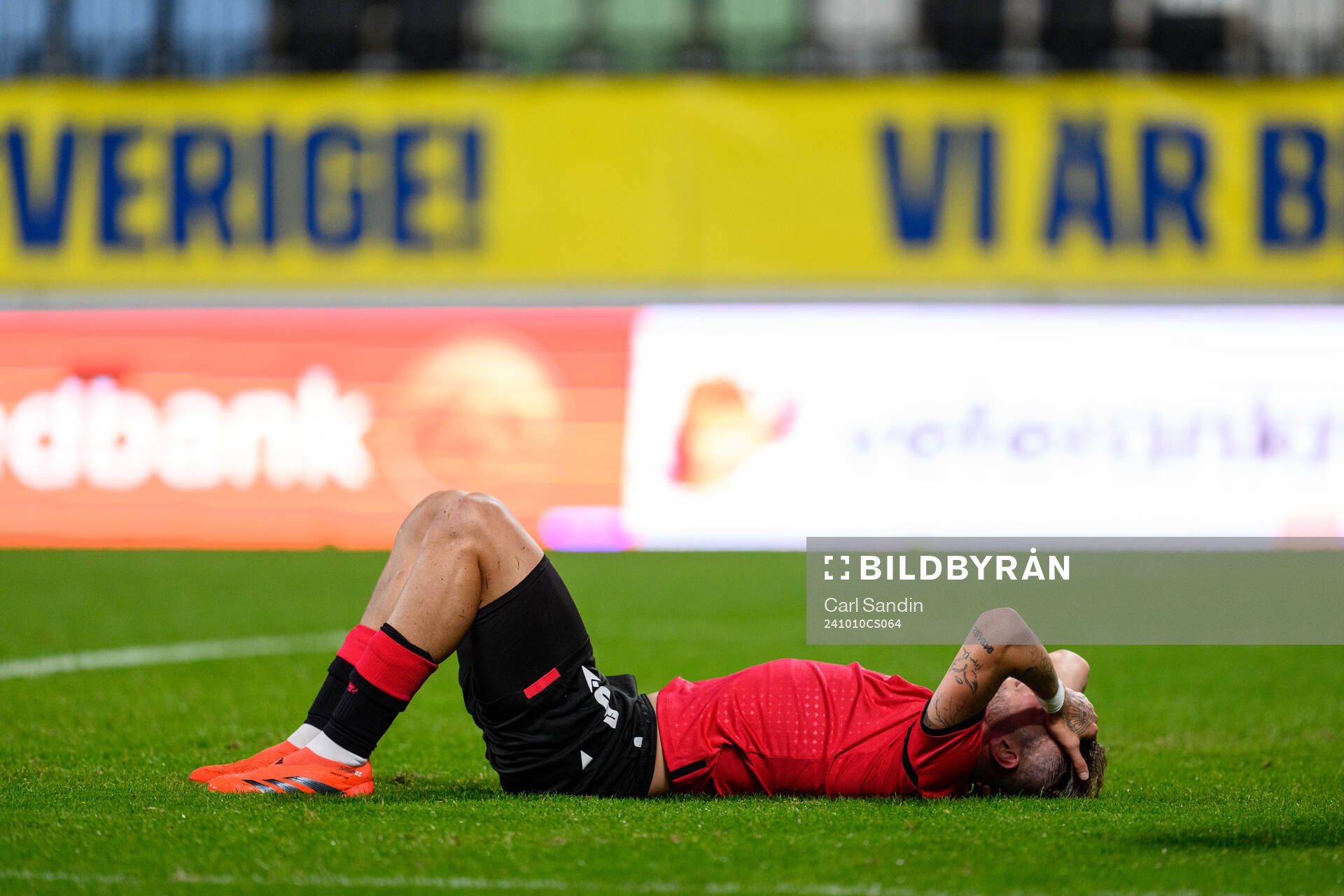 Nodari Lominadze of Georgia looks dejected