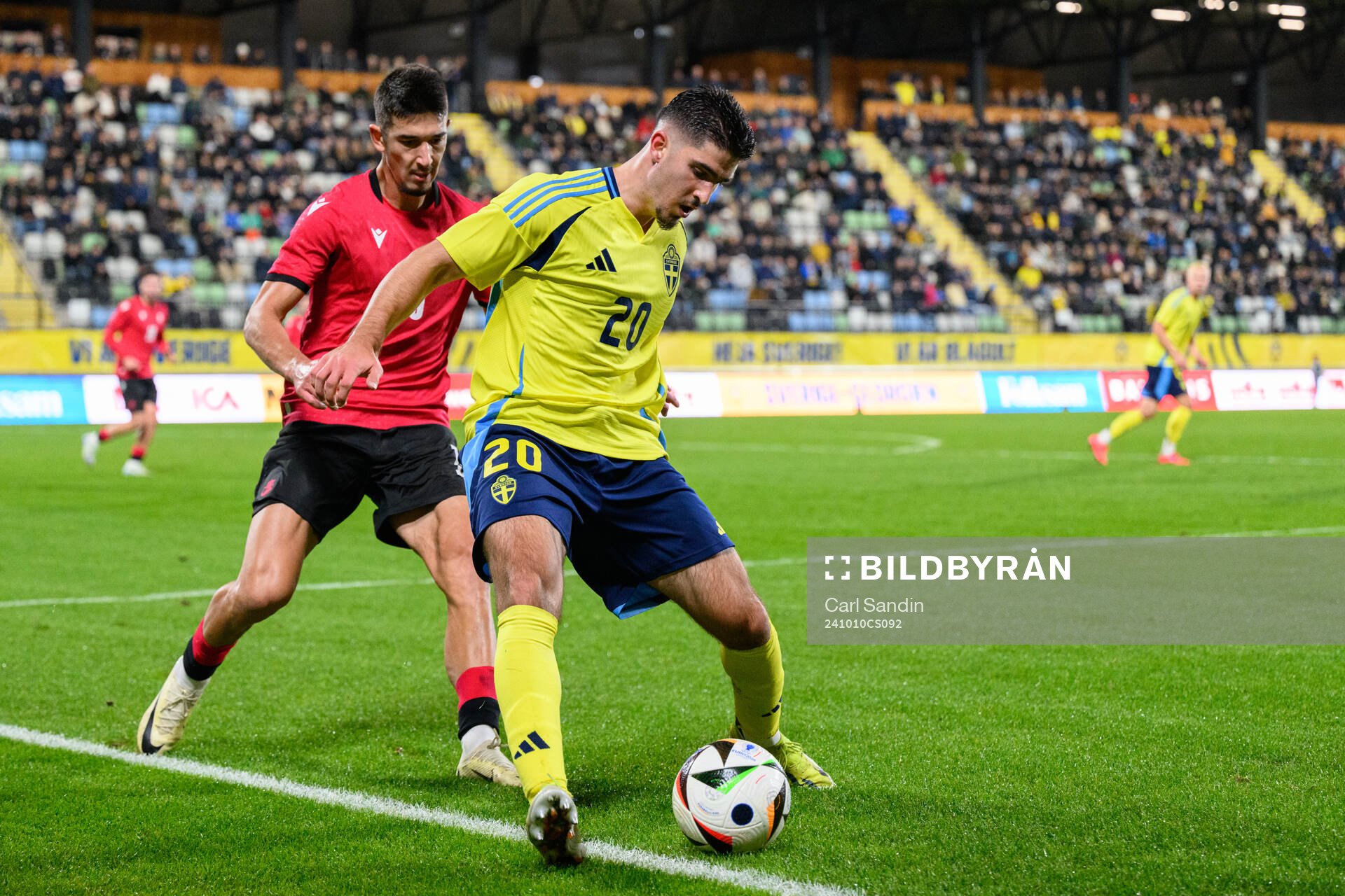 Mayckel Lahdo of Sweden during the UEFA European Under-21 Qualifier football match between Sweden and Georgia on October 10, 2024 in Jönköping.