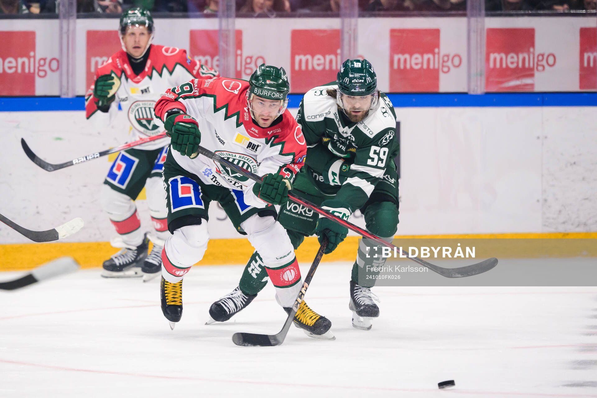 Frölundas Mikael Ruohomaa och Färjestads Linus Johansson