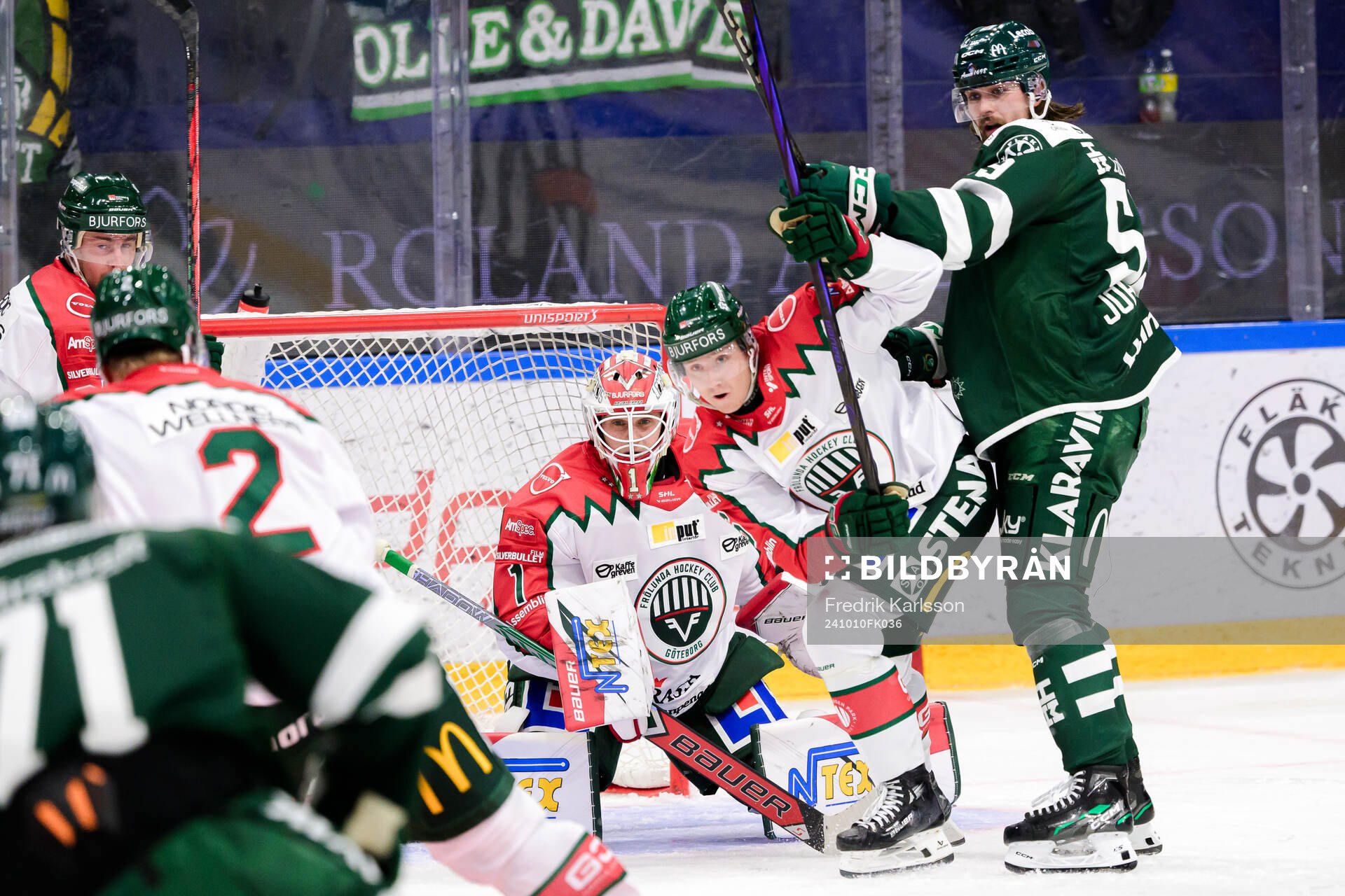 Frölundas målvakt Lars Johansson och Filip Hasa