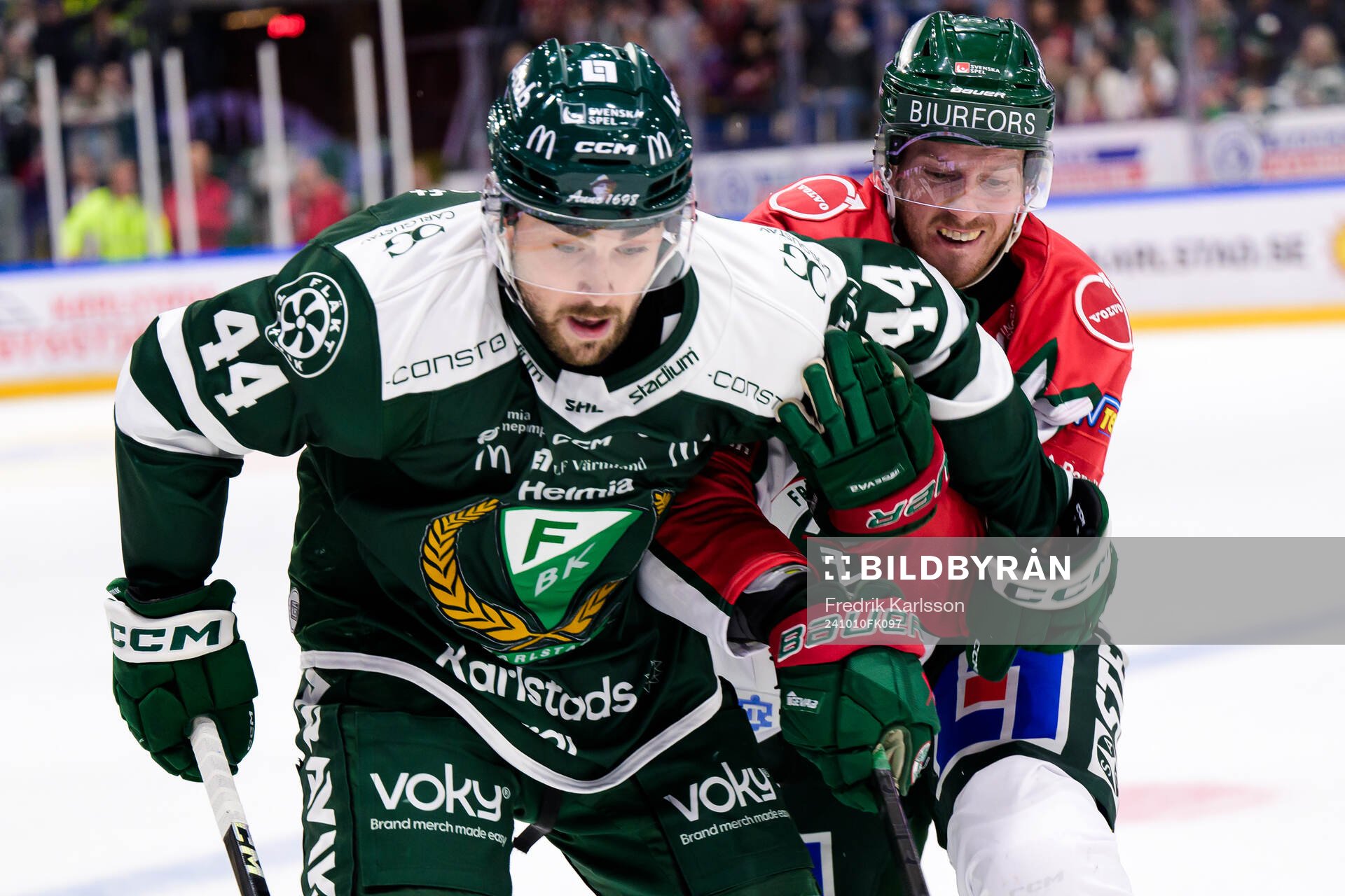 Färjestads Jonathan Andersson och Frölundas Carl Klingberg