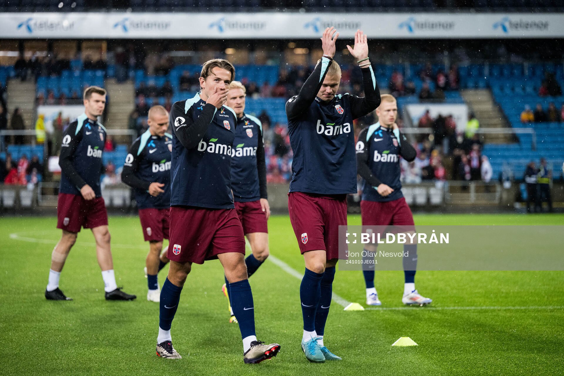 Sander Berge and Erling Braut Haaland of Norway
