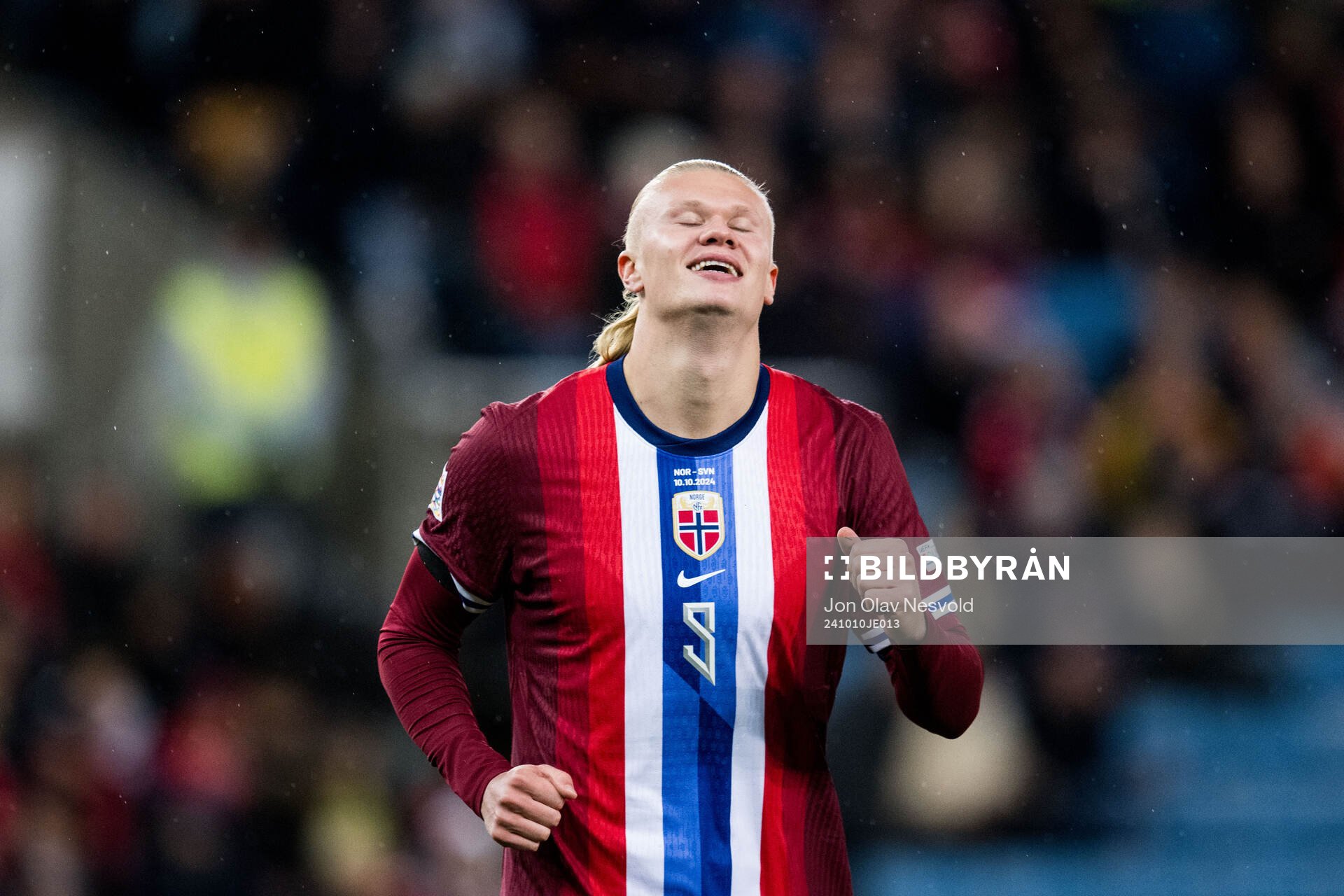 Erling Braut Haaland of Norway reacts