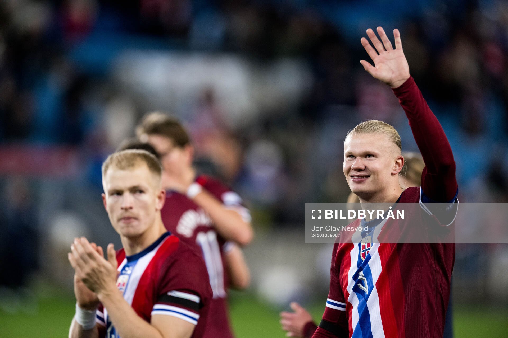 Andreas Hanche-Olsen and Erling Braut Haaland of Norway