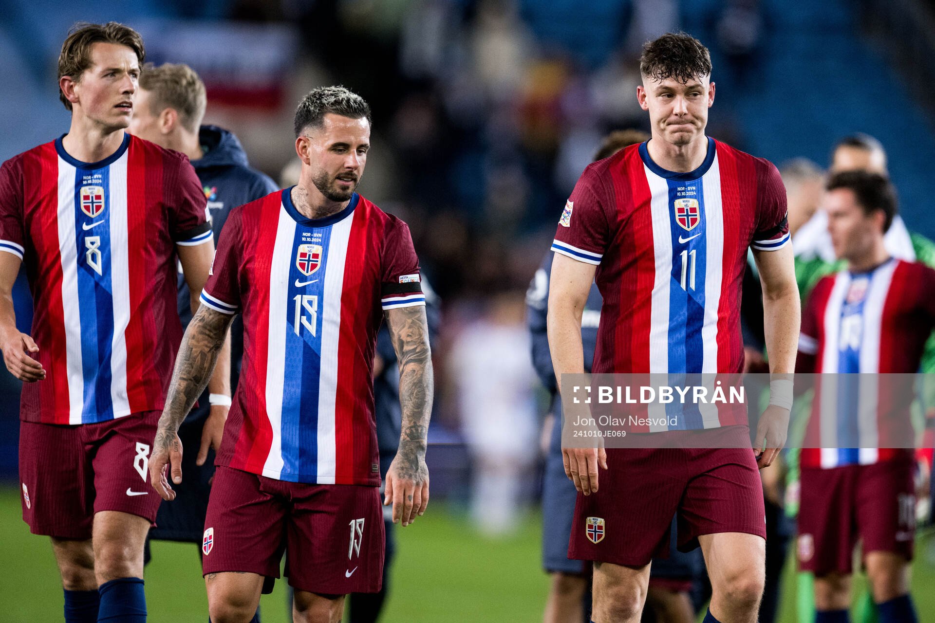 Sander Berge, Aron Dønnum and Jørgen Strand Larsen of