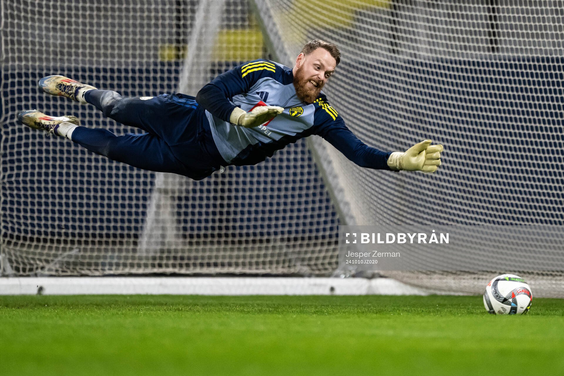 goalkeeper Viktor Johansson of the Swedish men's football