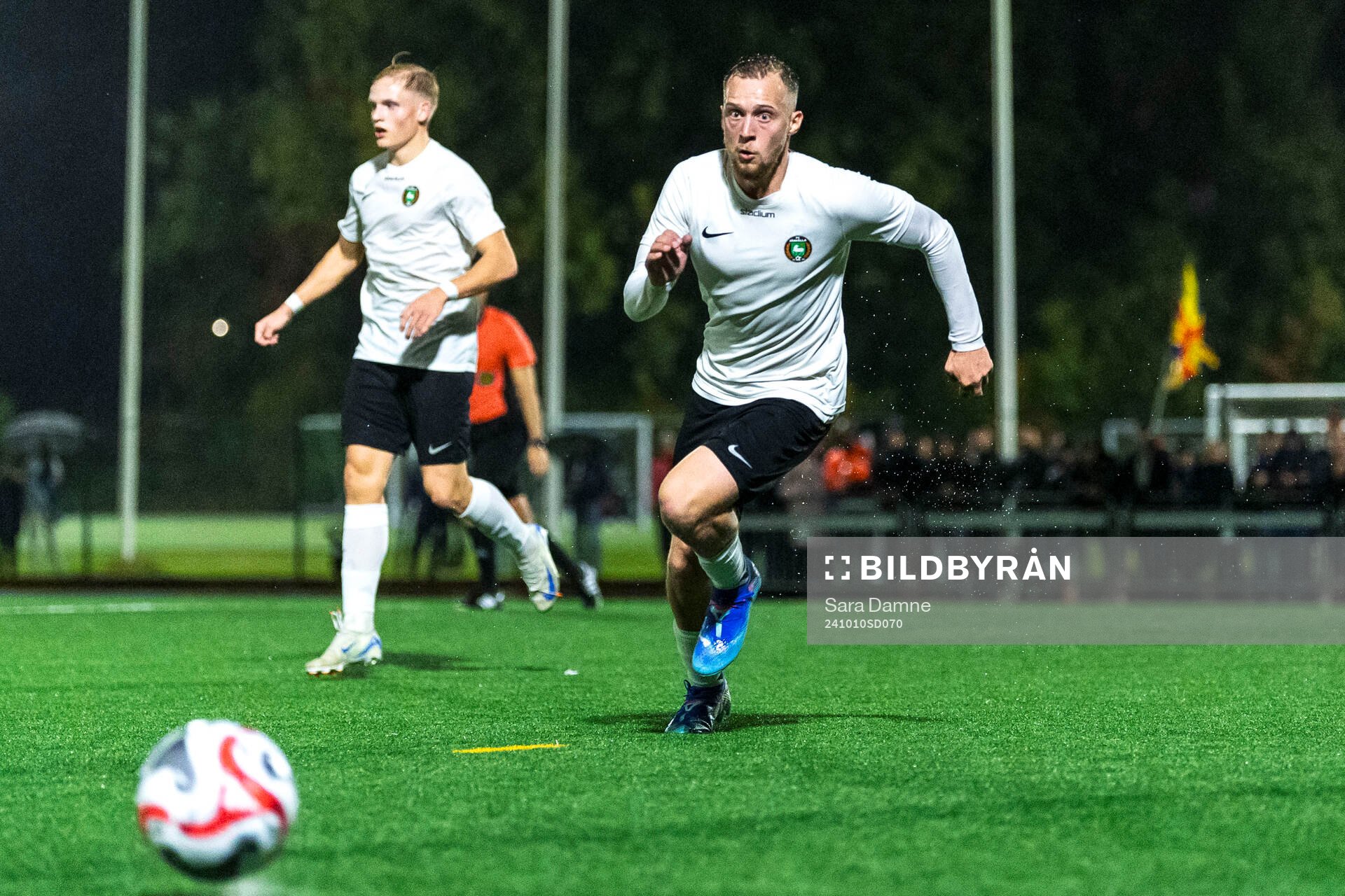 FC Järfällas Melker Lönn under fotbollsmatchen i Svenska Cupen mellan FC Järfälla och Djurgården den 10 oktober 2024 i Stockholm. 