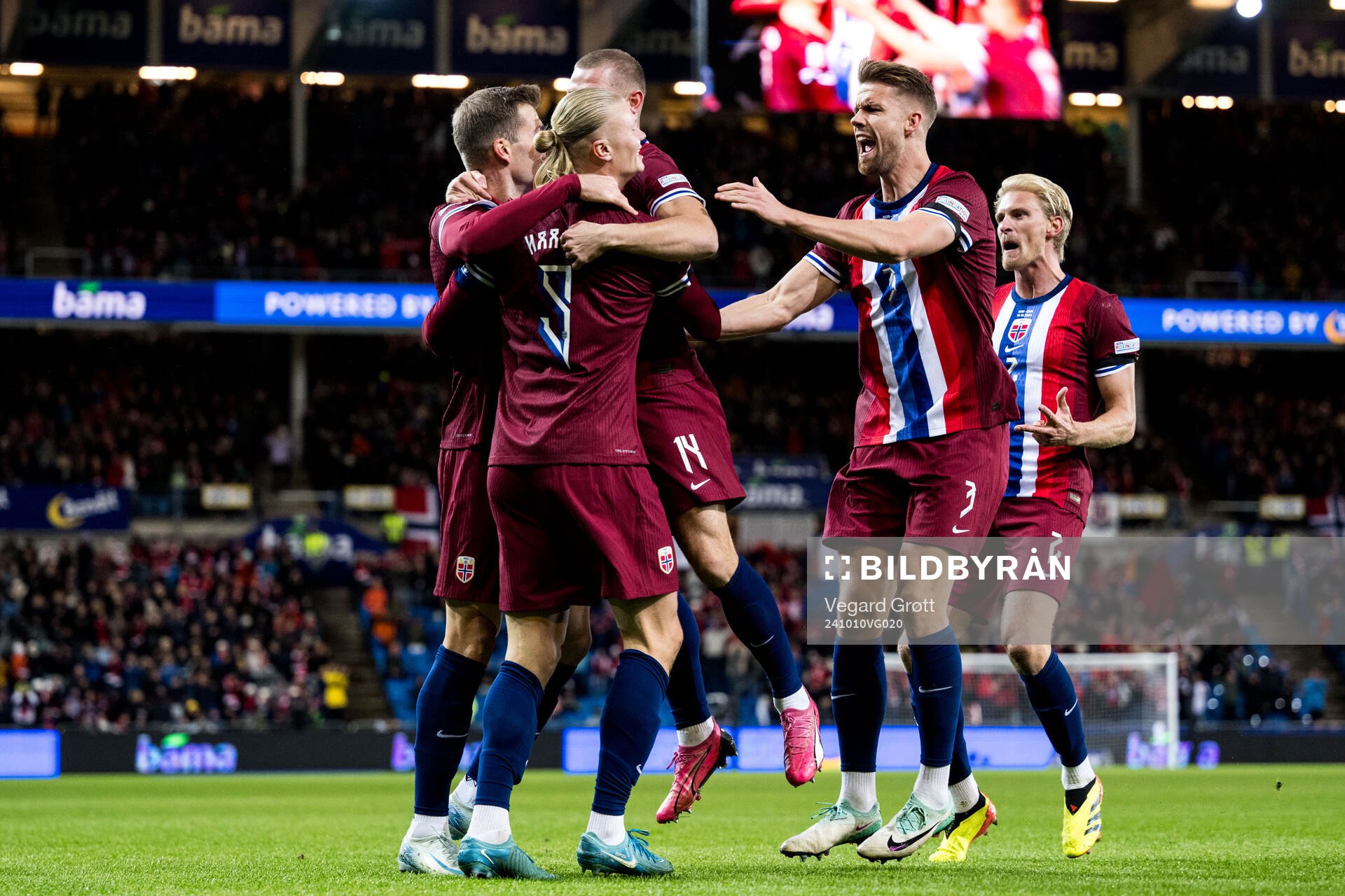Erling Braut Haaland of Norway celebrates with Kristoffer