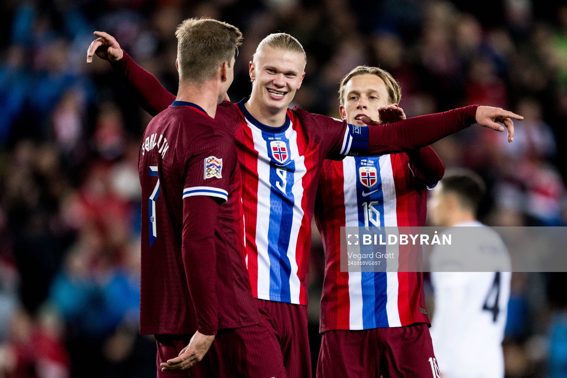 Erling Braut Haaland of Norway celebrates with Alexander