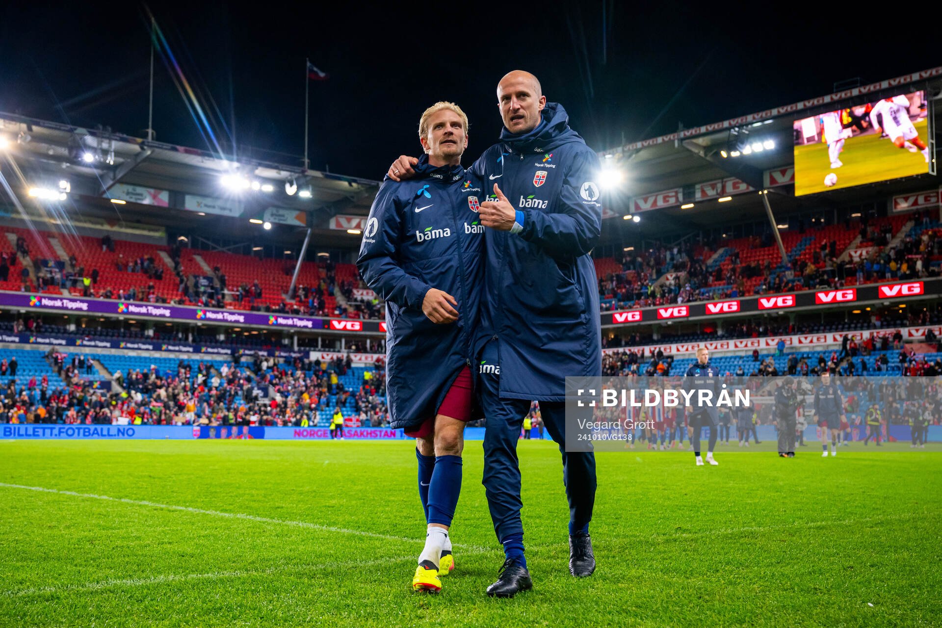 Morten Thorsby and player manager Brede Hangeland of Norway