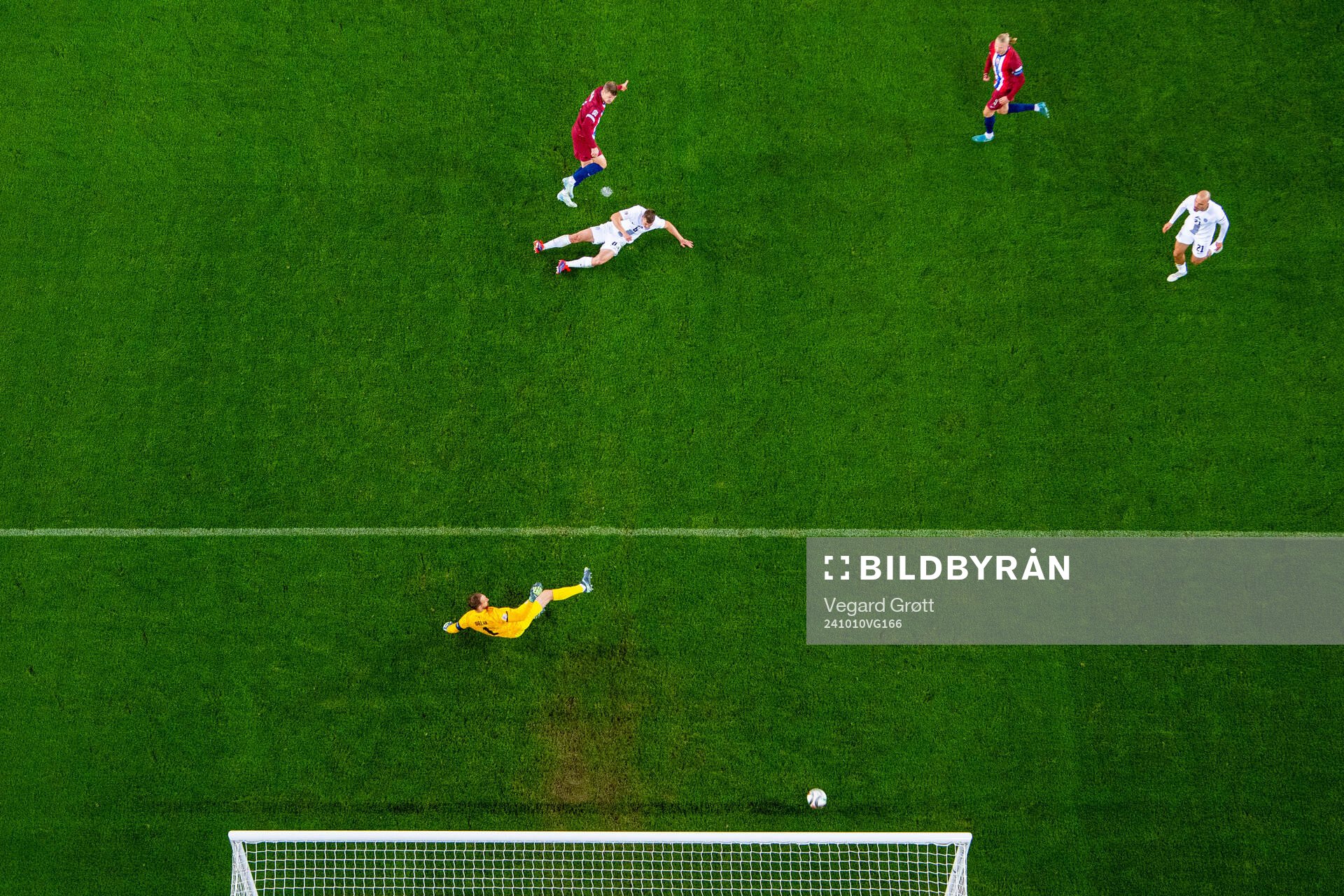 Alexander Sørloth of Norway scores the 2-0 goal past Jaka