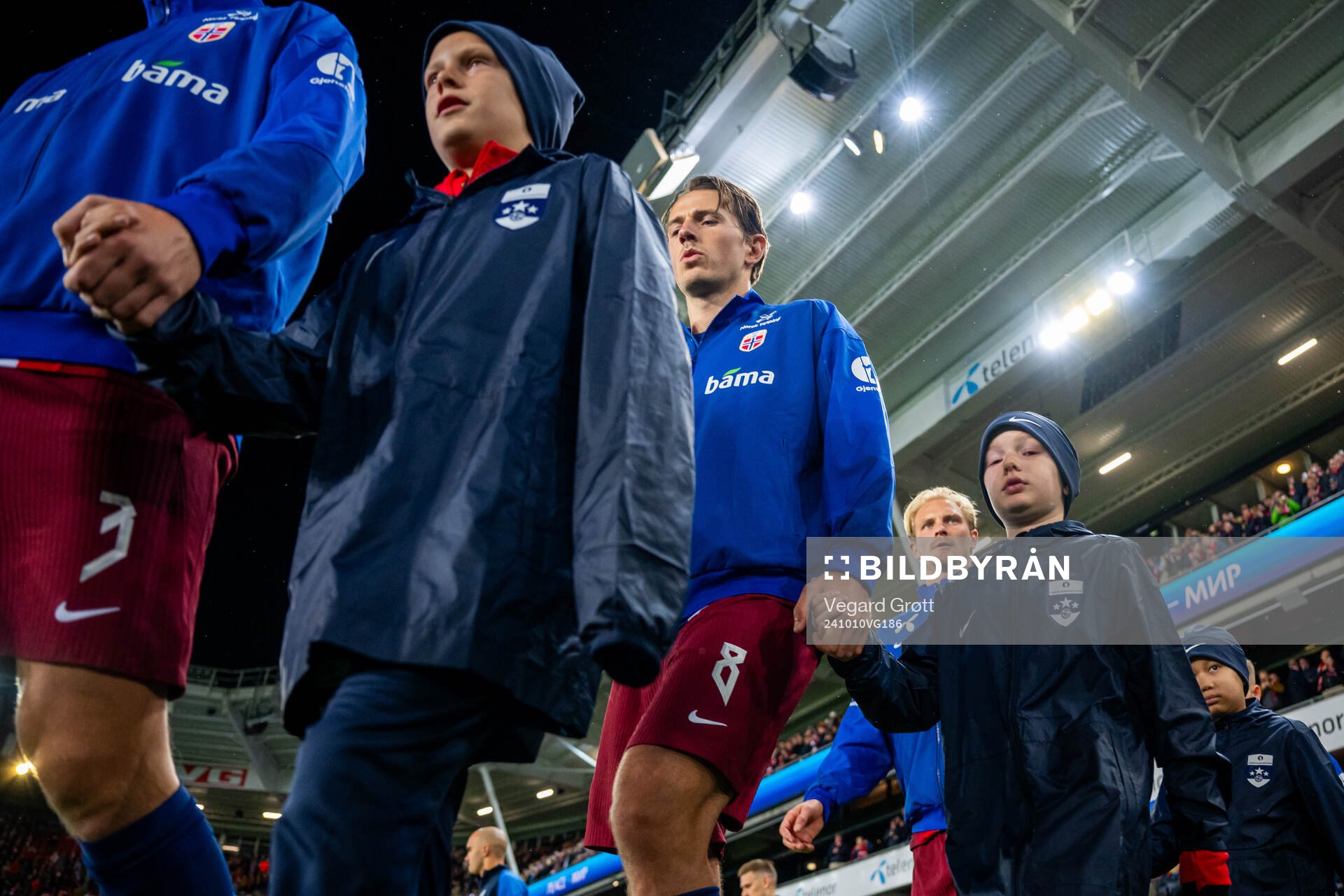 Sander Berge of Norway enters the pitch