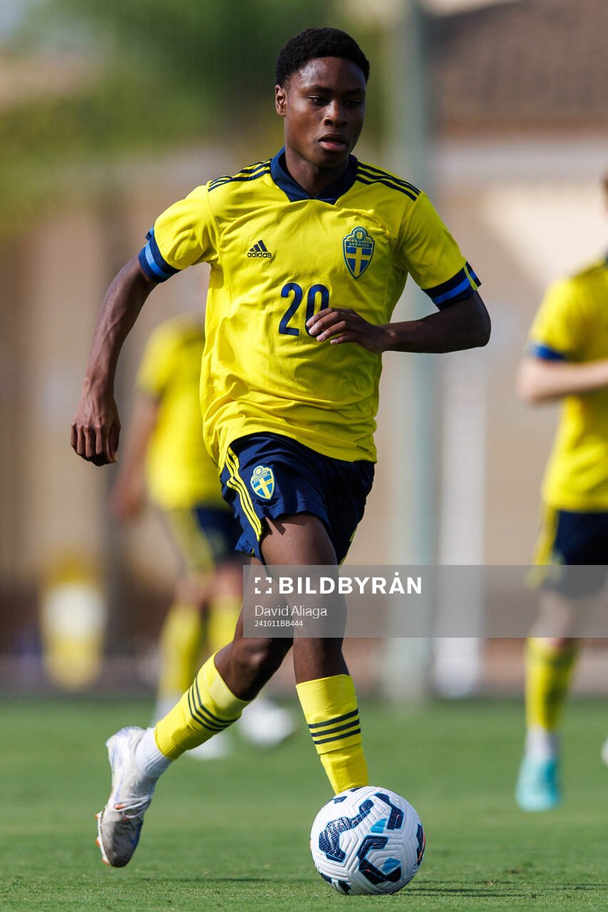 Keyano Marrah of Sweden during the international friendly under-21 football match between Sweden and USA on October 11, 2024 in Valencia.