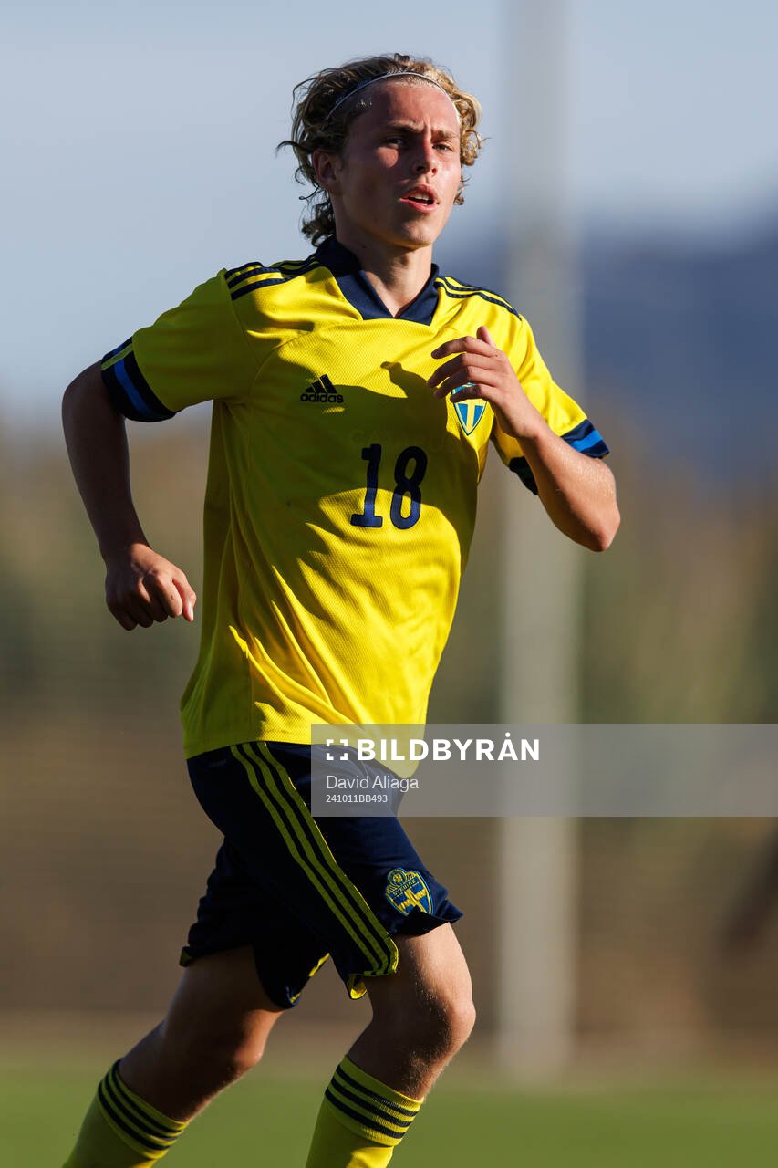 Wilson Lindberg Uhrström of Sweden during the international friendly under-21 football match between Sweden and USA on October 11, 2024 in Valencia.