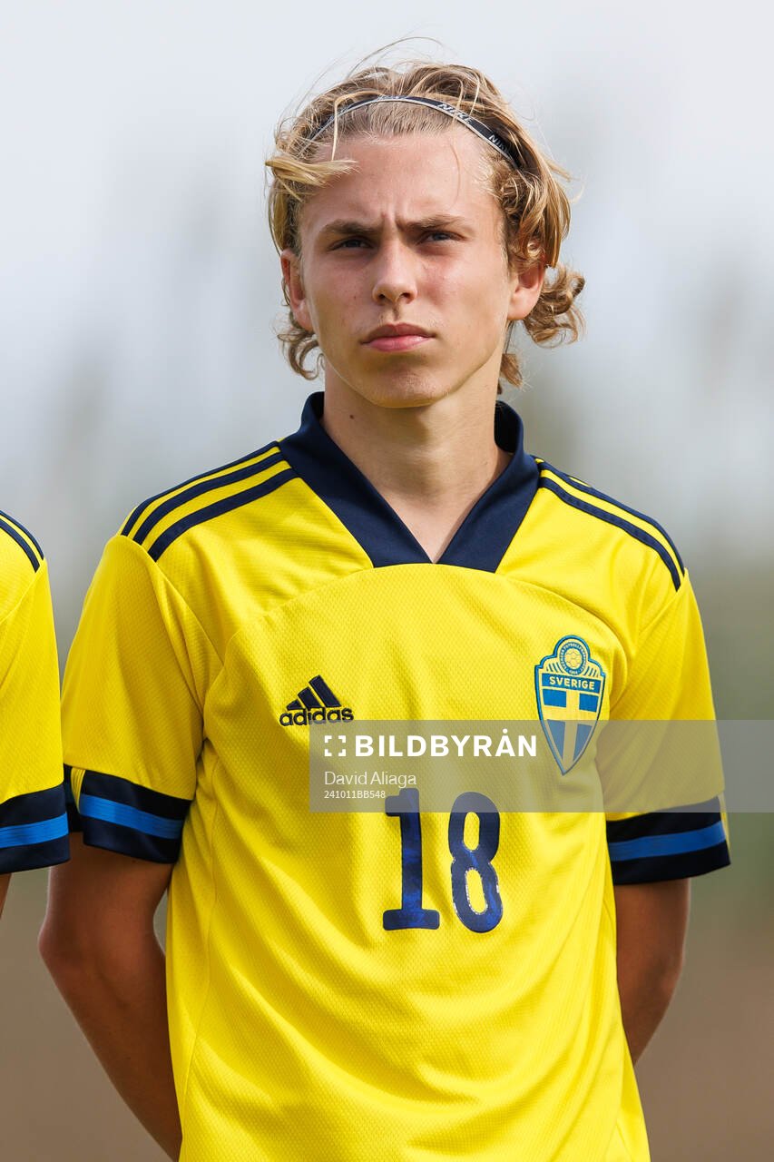 Wilson Lindberg Uhrström of Sweden ahead of the international friendly under-21 football match between Sweden and USA on October 11, 2024 in Valencia.