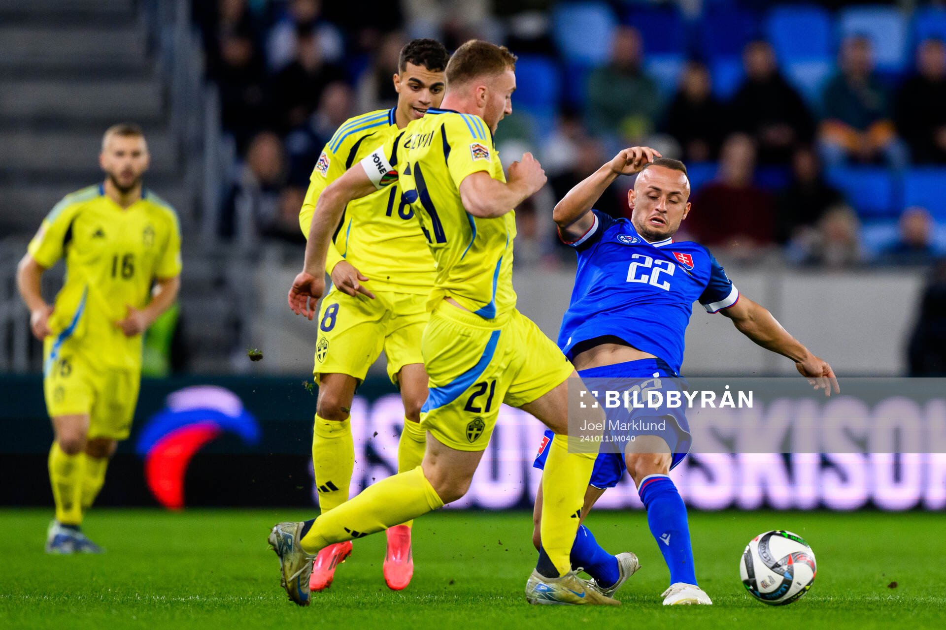 Yasin Ayari and Dejan Kulusevski of Sweden against