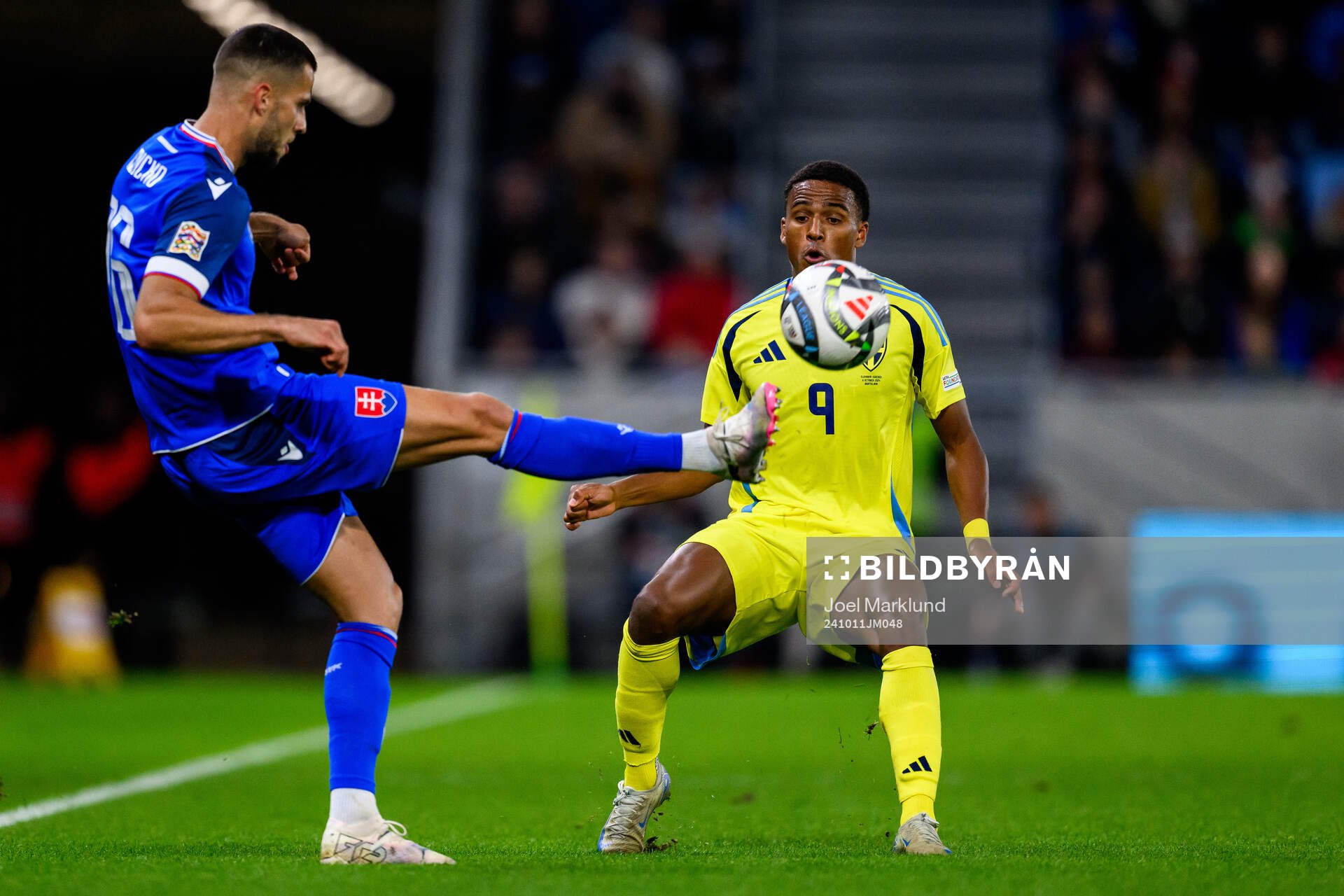 Dávid Hancko of Slovakia and Niclas Eliasson of Sweden