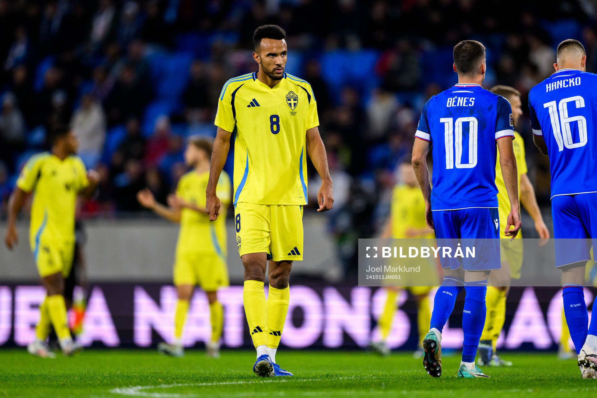 Alex Douglas of Sweden during the Nations League football match between Slovakia and Sweden on October 11, 2024 in Bratislava. 