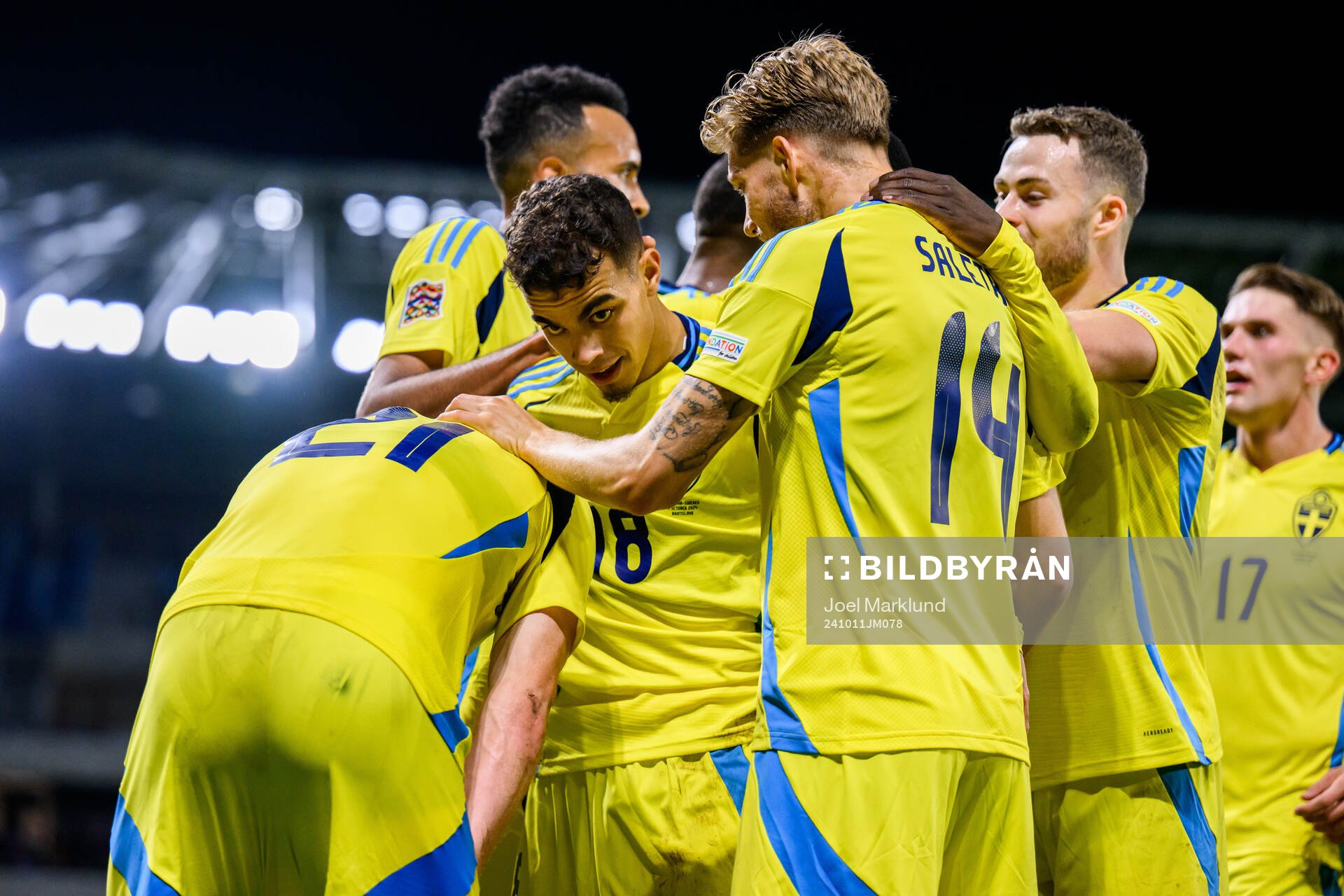 Yasin Ayari of Sweden celebrates