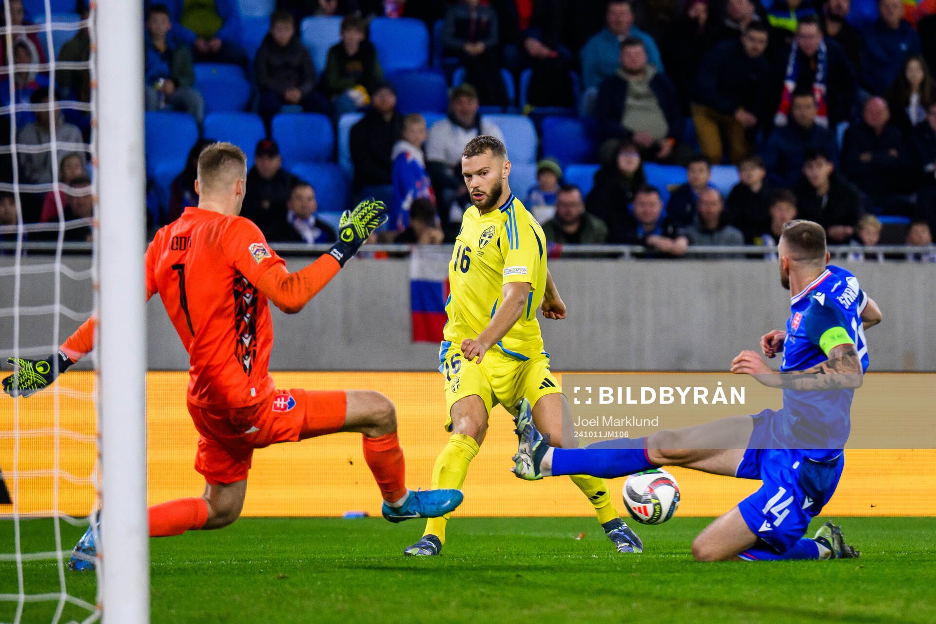 goalkeeper Marek Rodák and Milan Skriniar of Slovakia