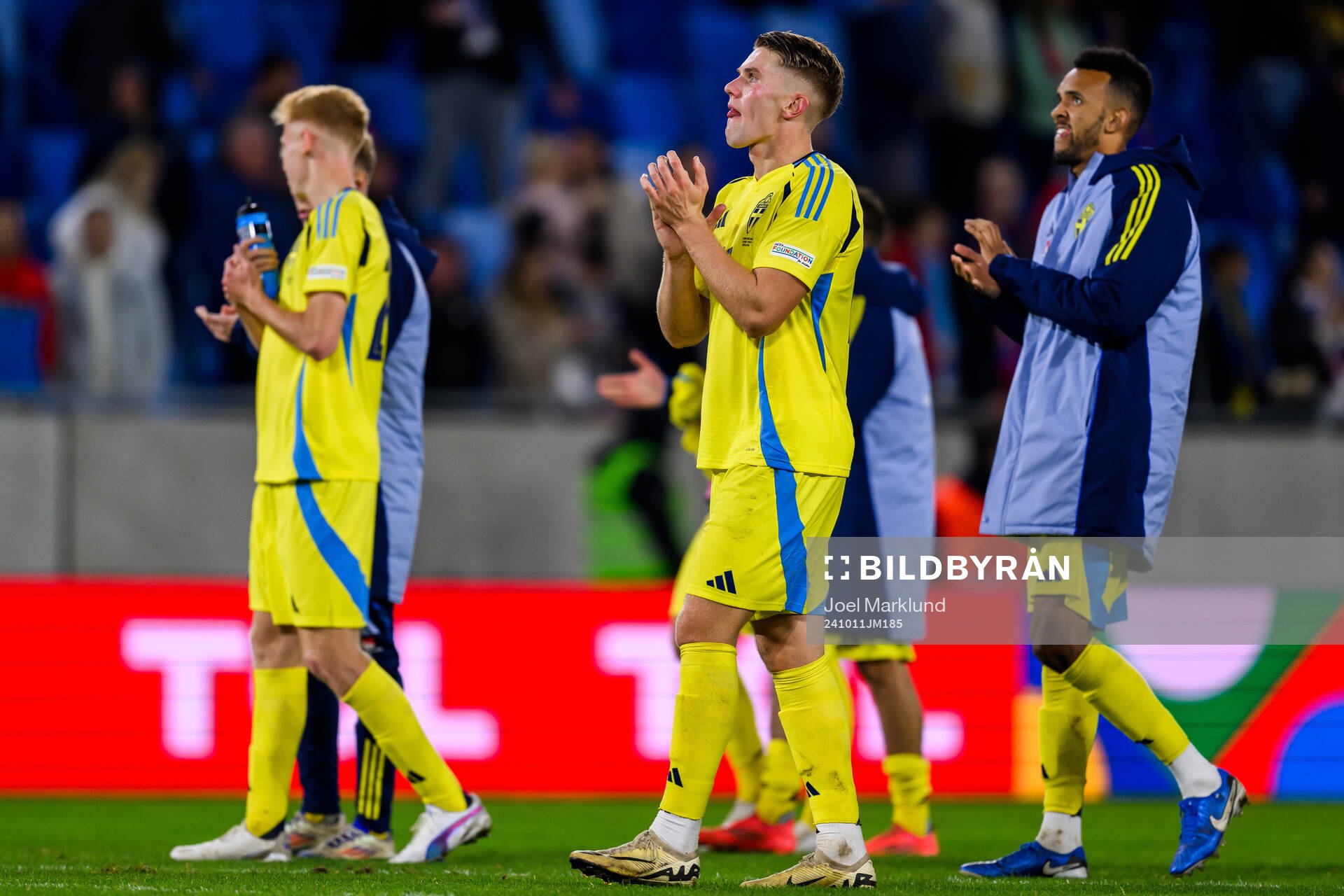 Viktor Gyökeres and Alex Douglas of Sweden
