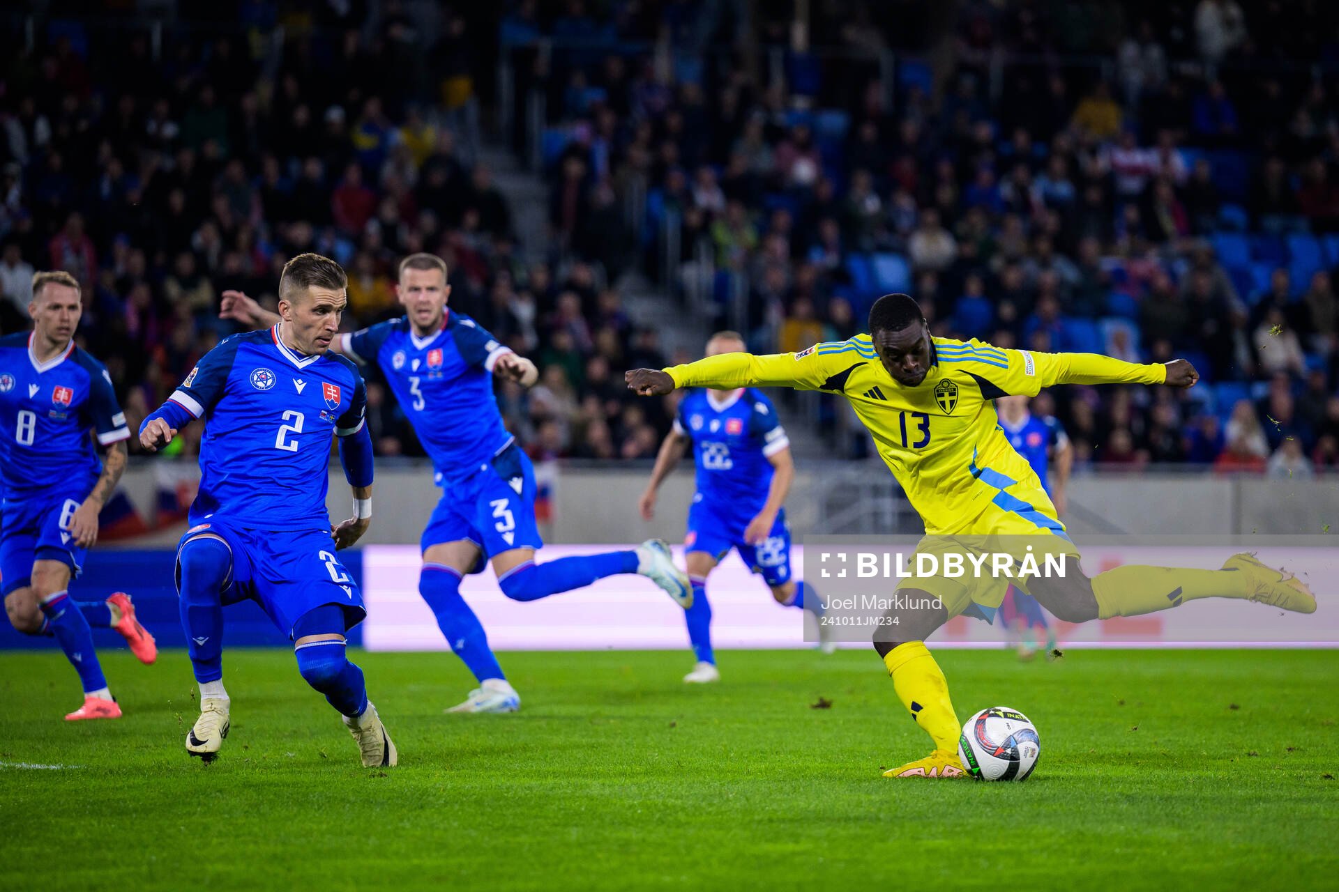 Peter Pekarik of Slovakia and Ken Sema of Sweden