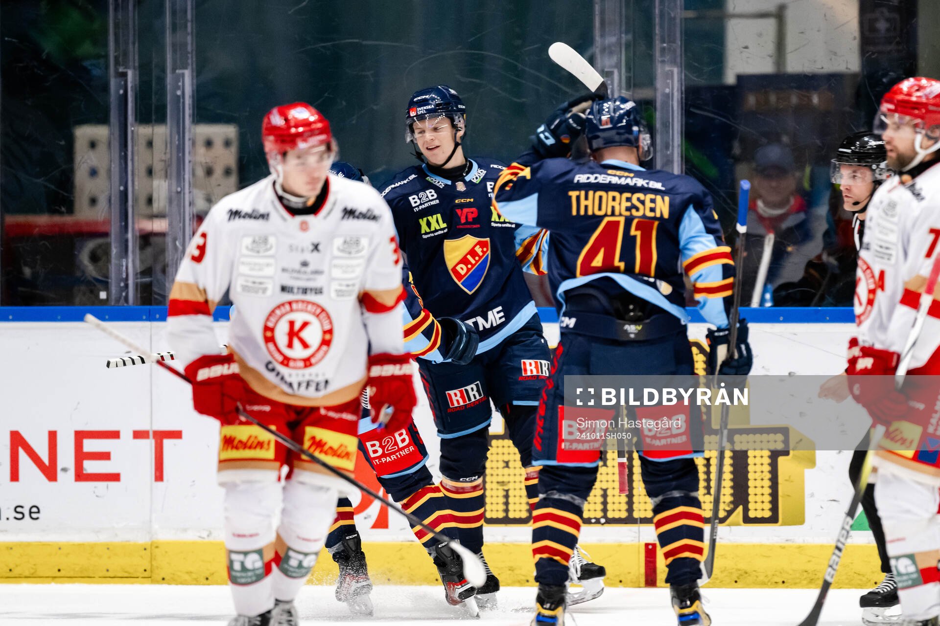 Djurgårdens Hampus Larsson jublar