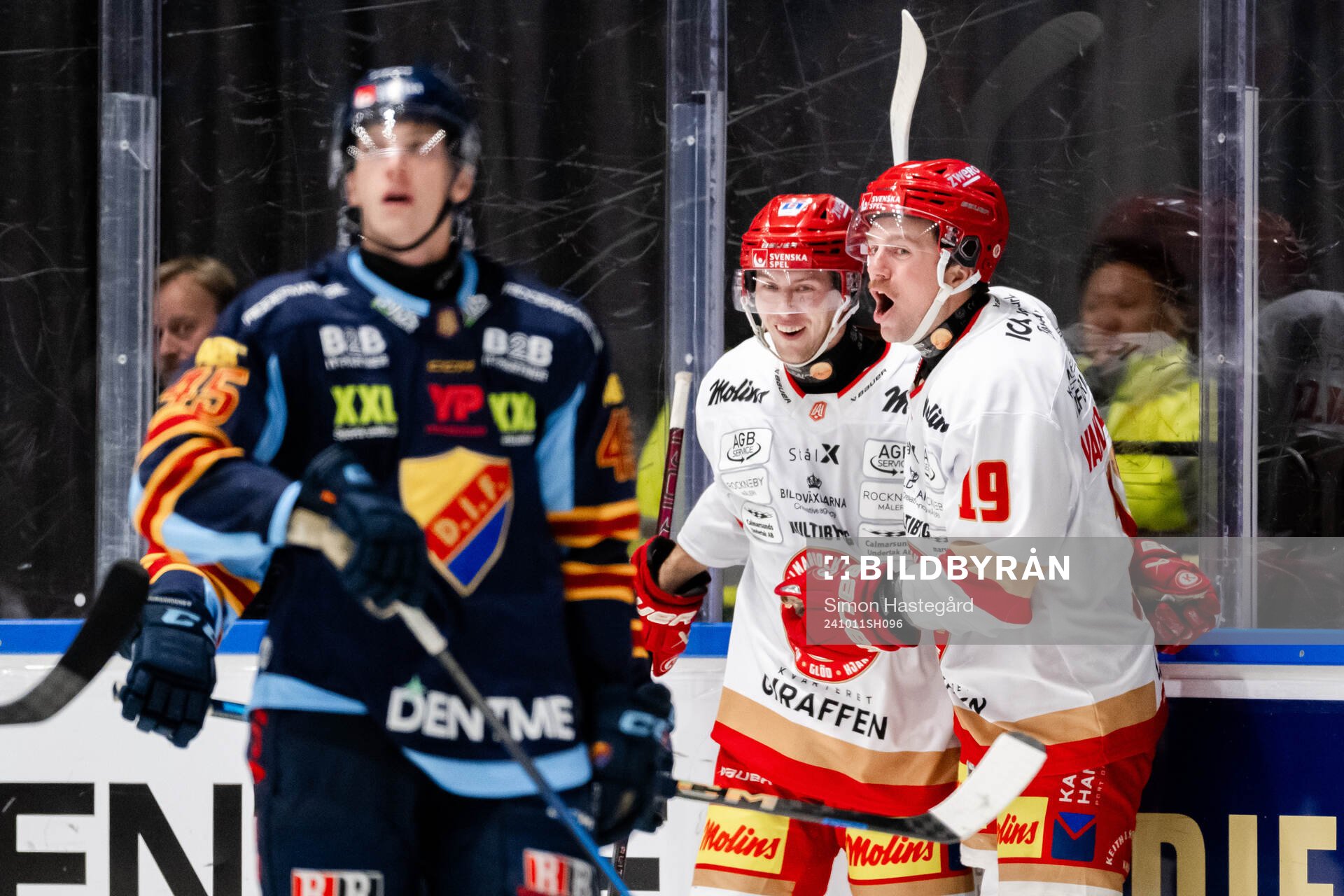 Kalmars Matt Fonteyne och Andrew Vanderbeck jublar