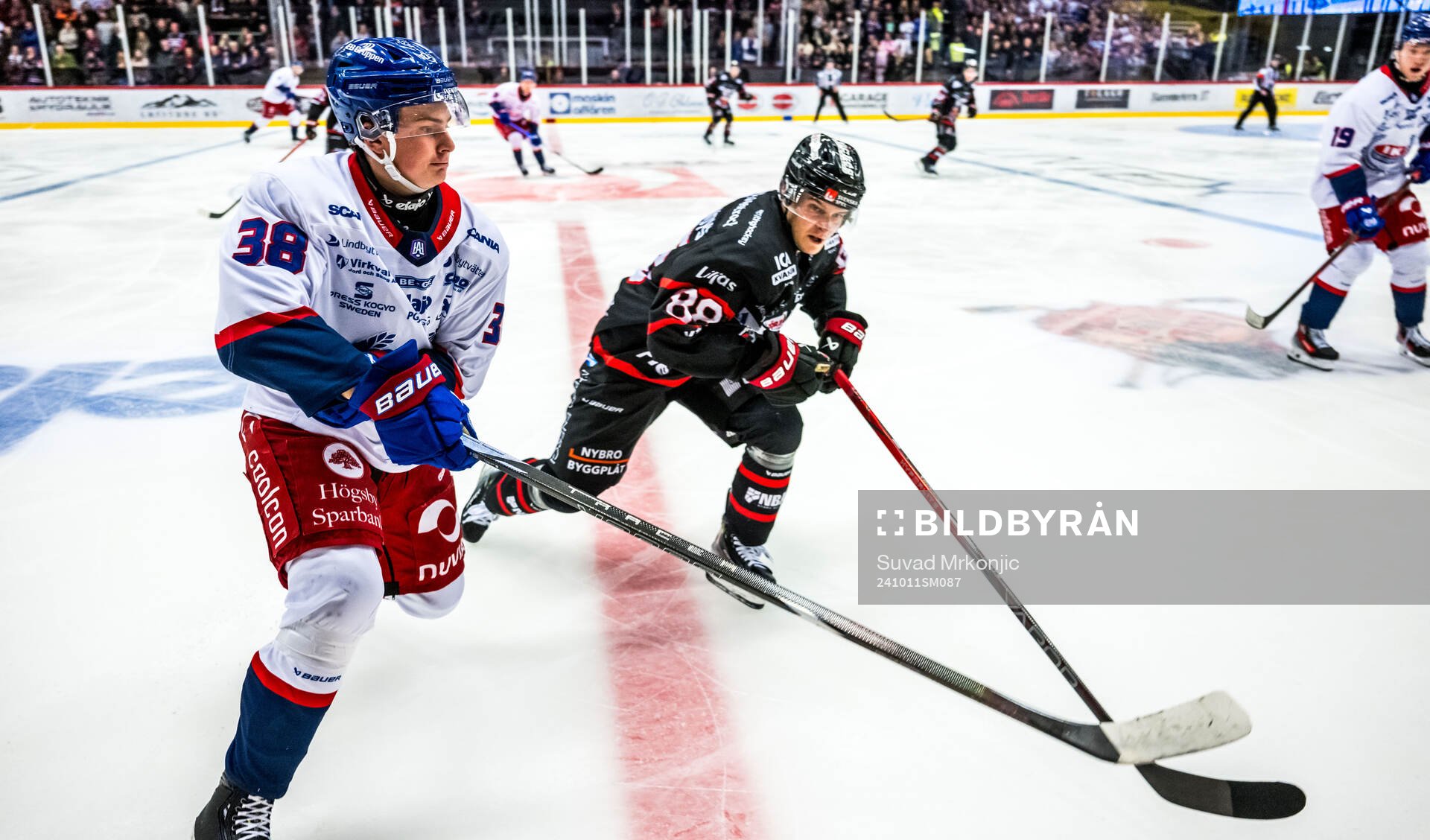 IK Oskarshamns Axel Landén och Nybros Maksim Semjonov
