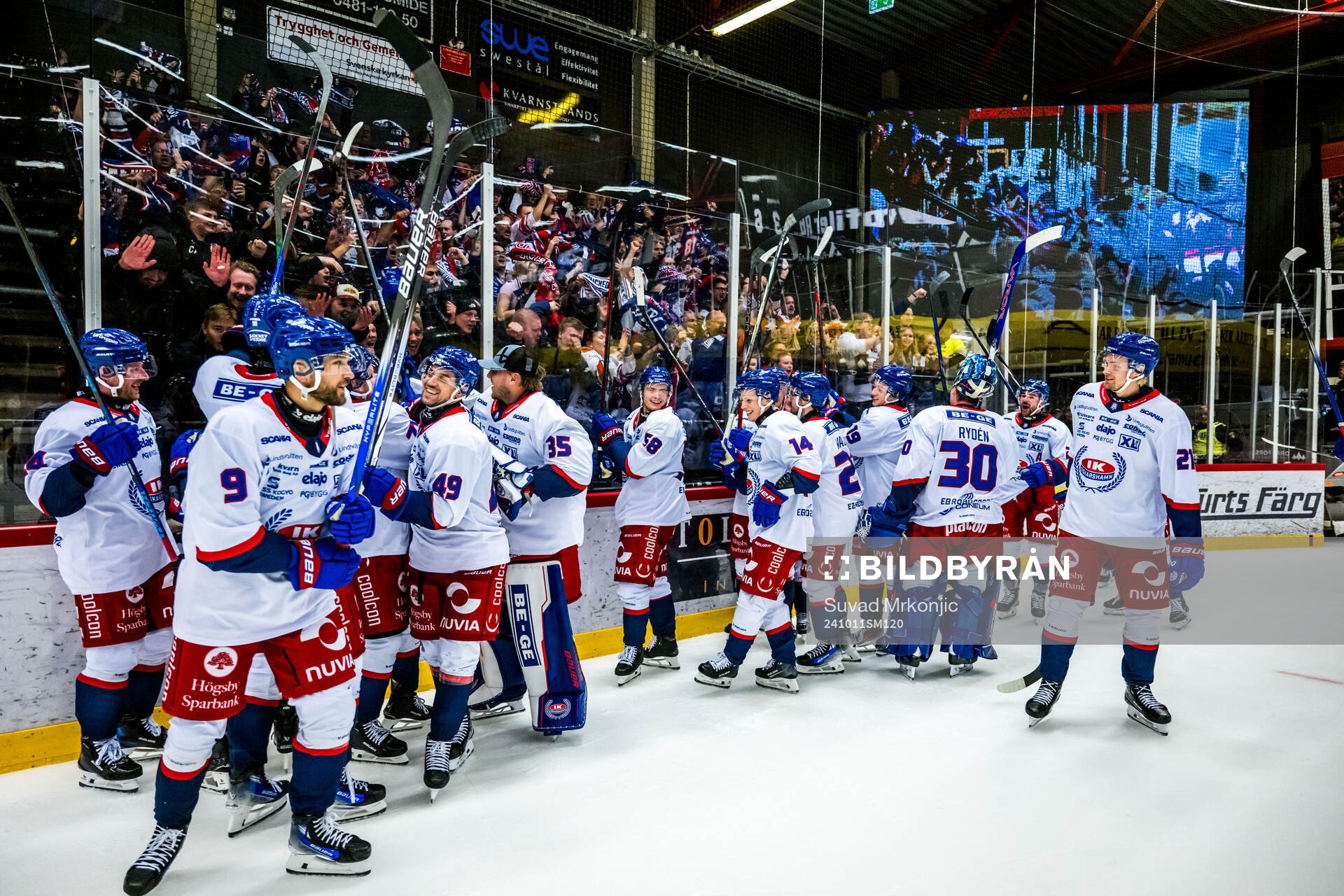 Oskarshamns spelare jublar