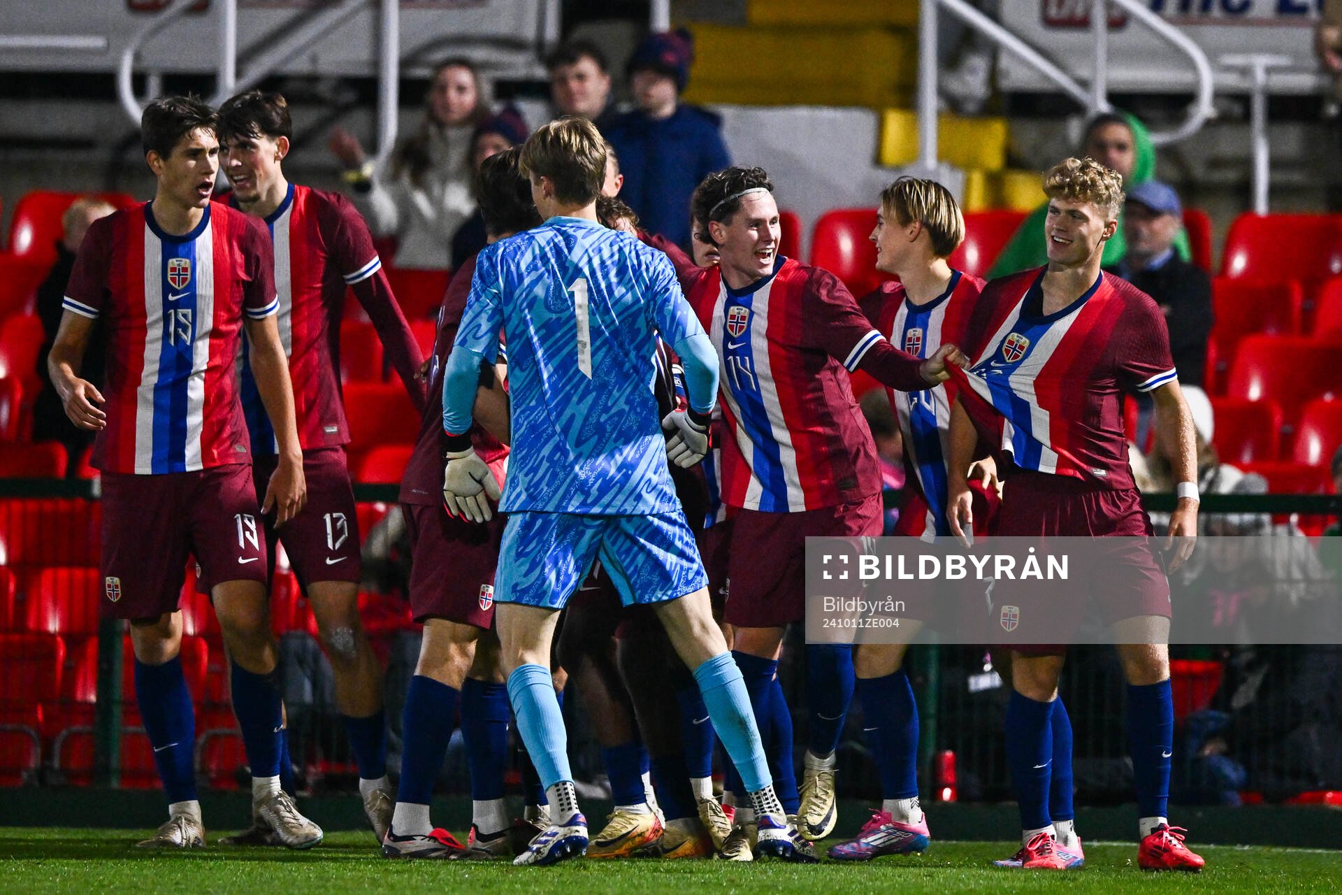 Mathias Fjørtoft Løvik of Norway celebrates