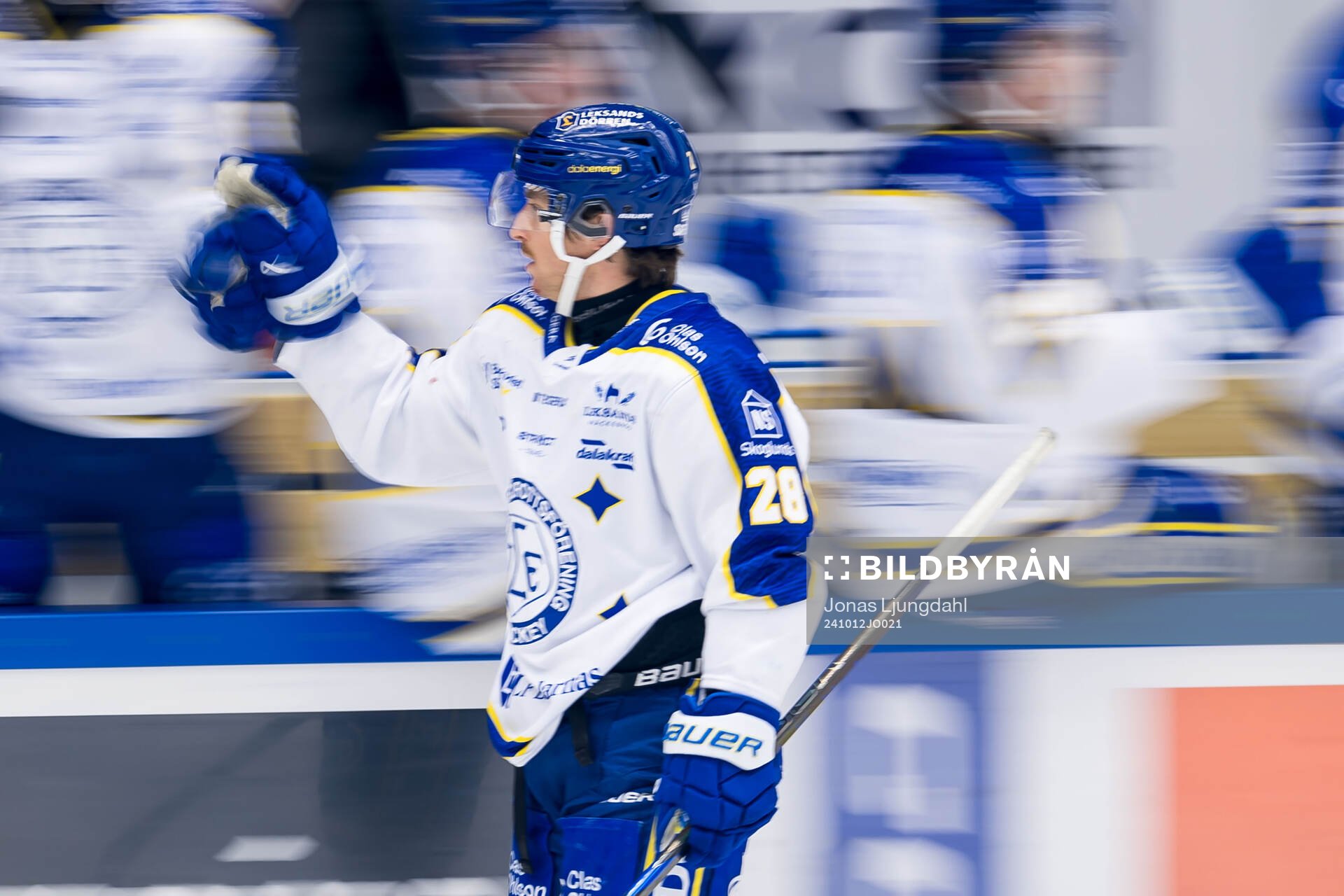 Leksands Justin Glenn Kloos jublar
