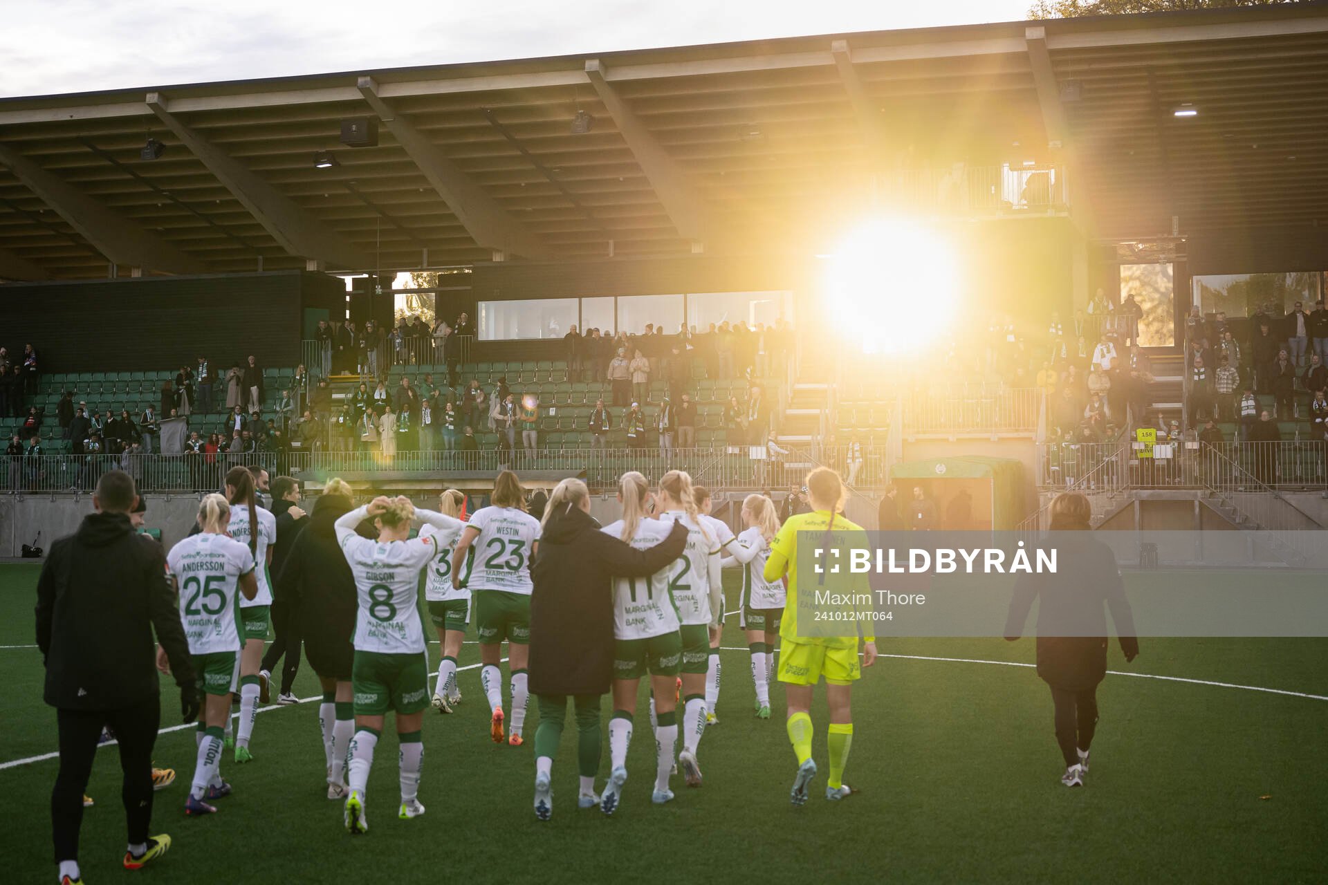 Hammarbys spelare lämnar planen