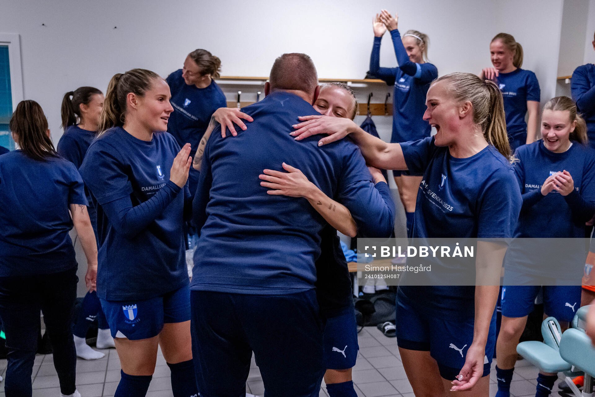 Malmö FFs spelare jublar i omklädningsrummet