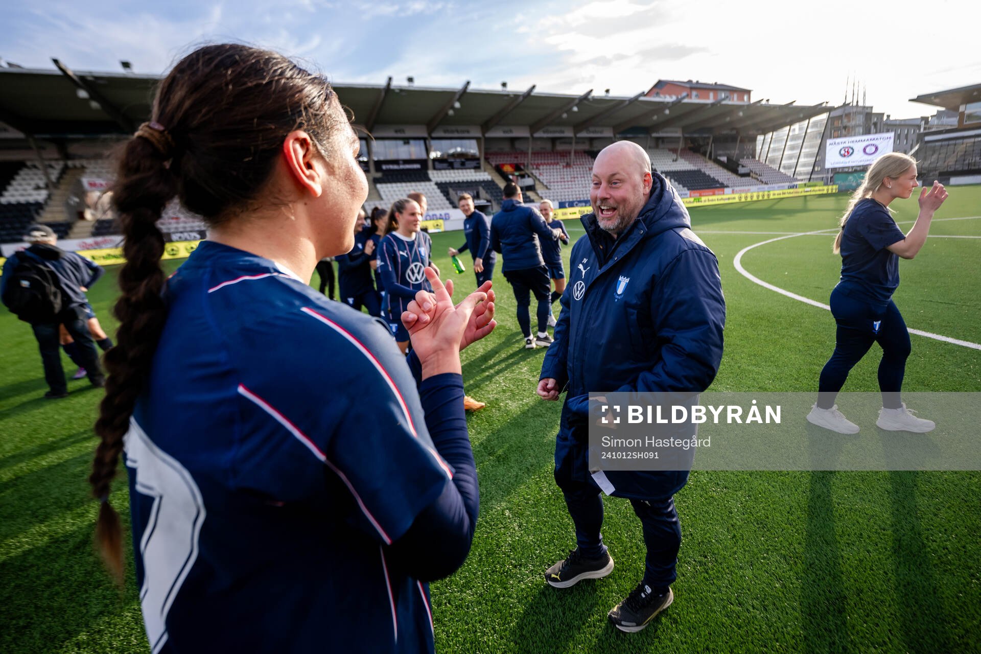 Malmö FFs Alexia Mitkovska och tränare Jonas Valfridsson